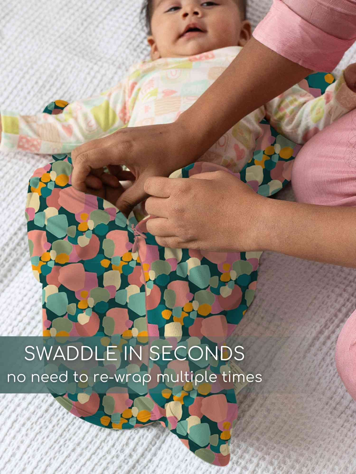 bamboo hands up swaddle pod for baby - prints