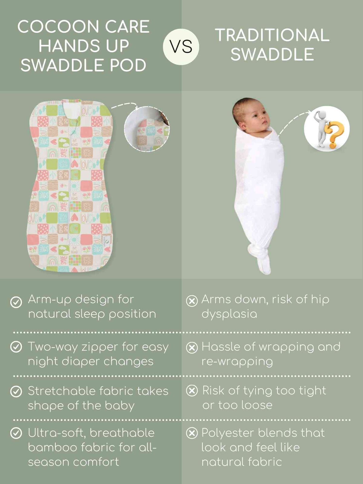 bamboo UPZIE™ swaddle pod