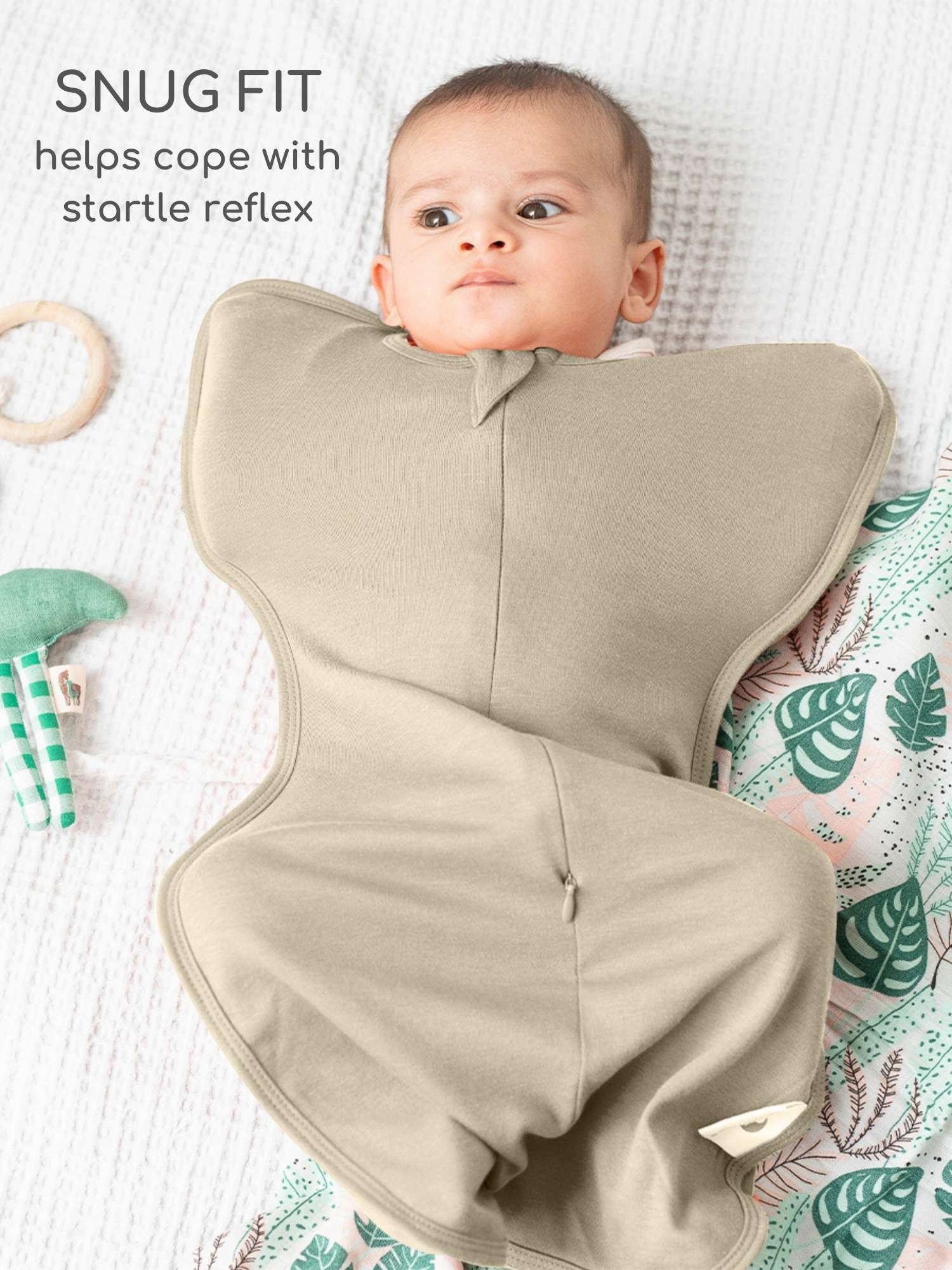 bamboo hands up swaddle pod for baby - solid colours