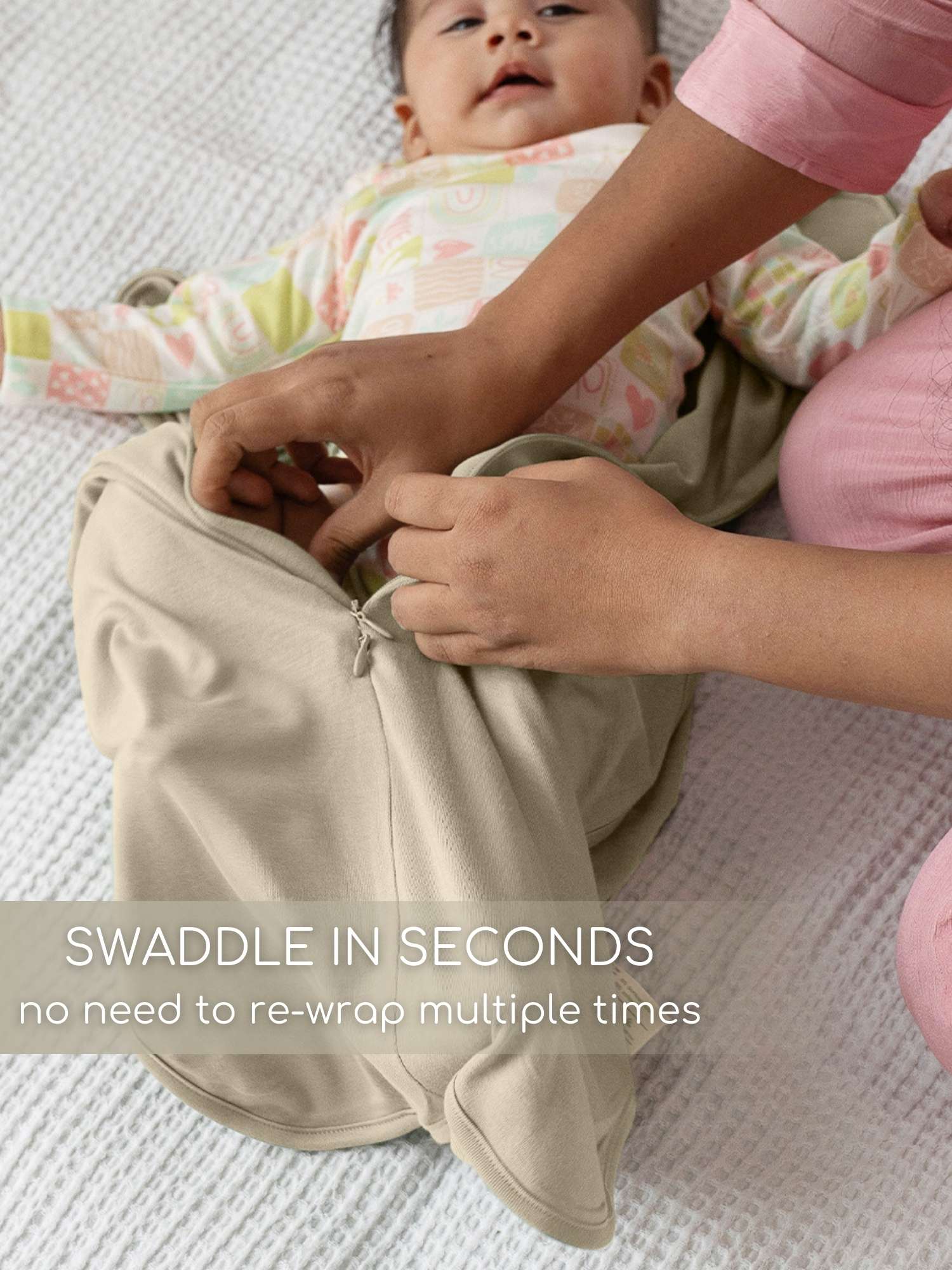 bamboo hands up swaddle pod for baby - solid colours