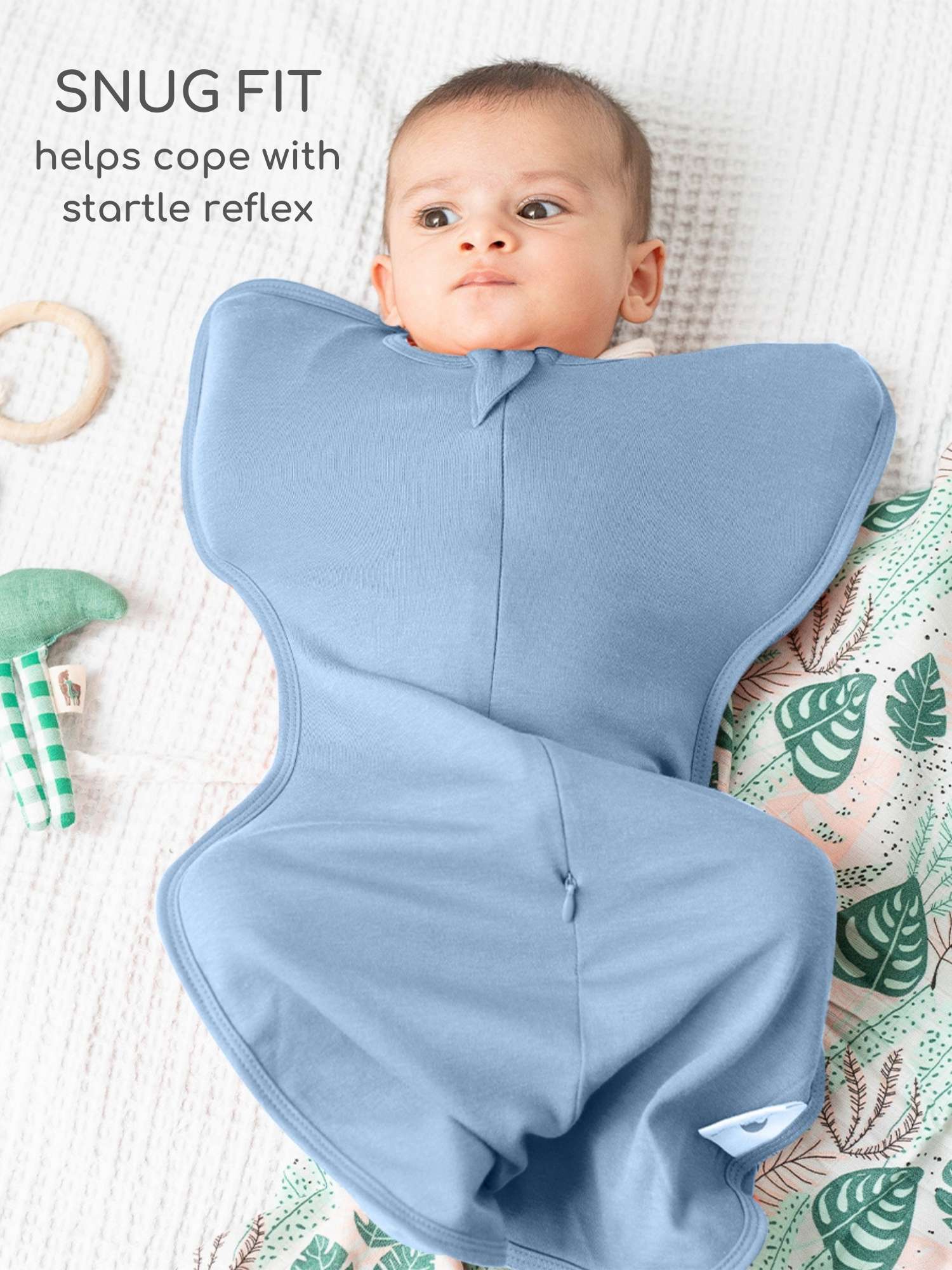 bamboo hands up swaddle pod for baby - solid colours