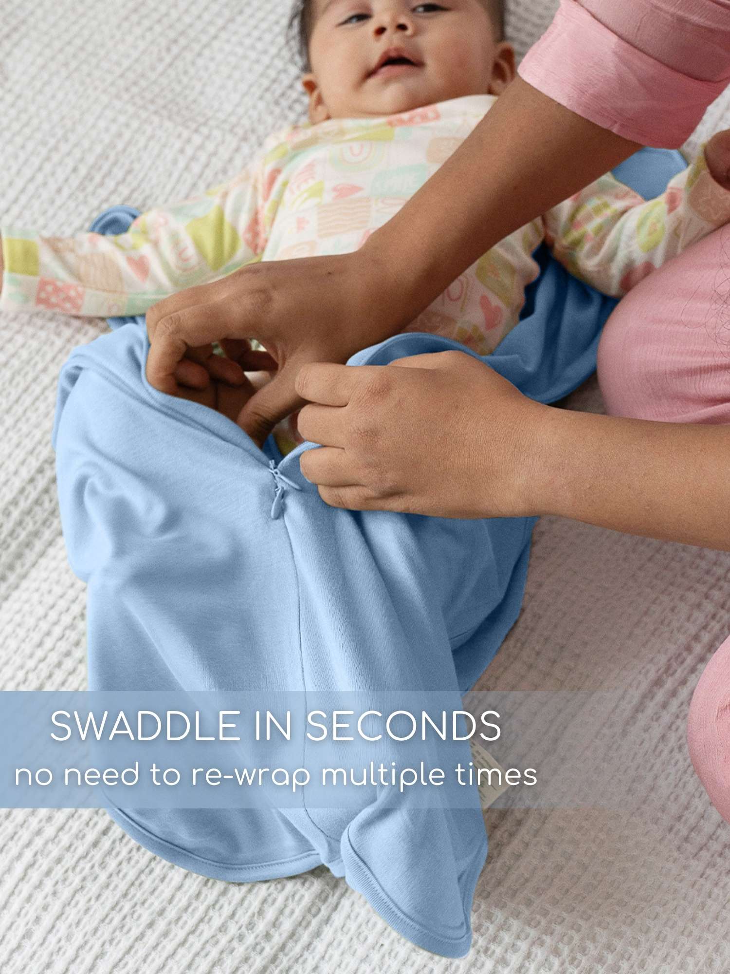 bamboo hands up swaddle pod for baby - solid colours