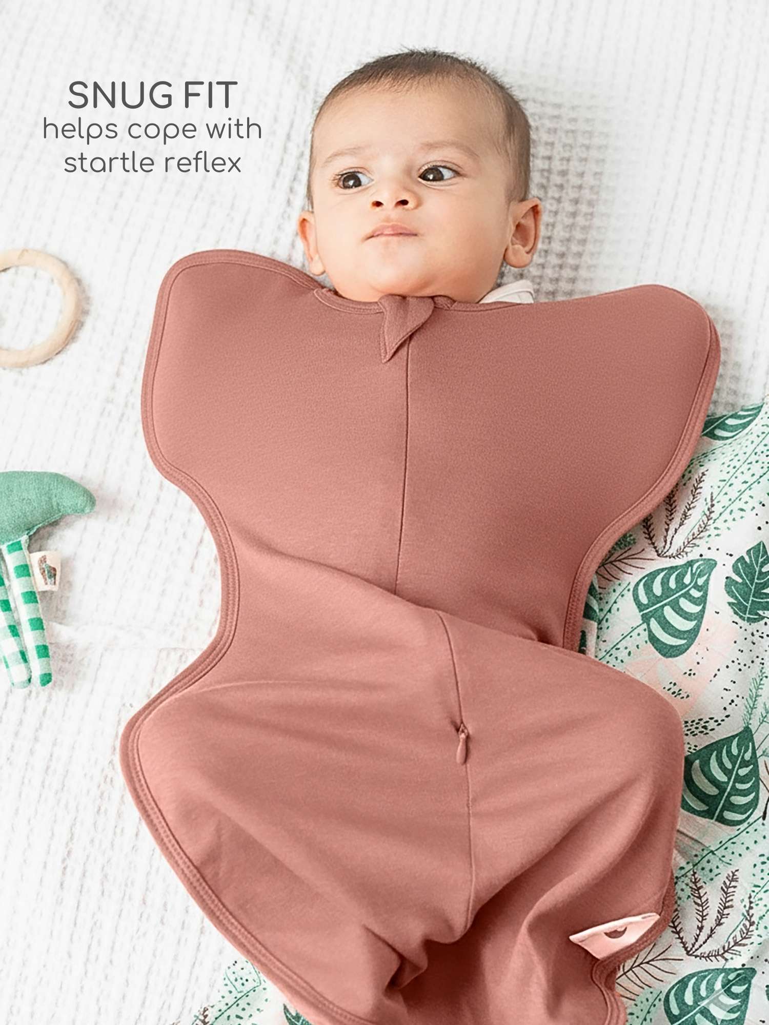 bamboo hands up swaddle pod for baby - solid colours