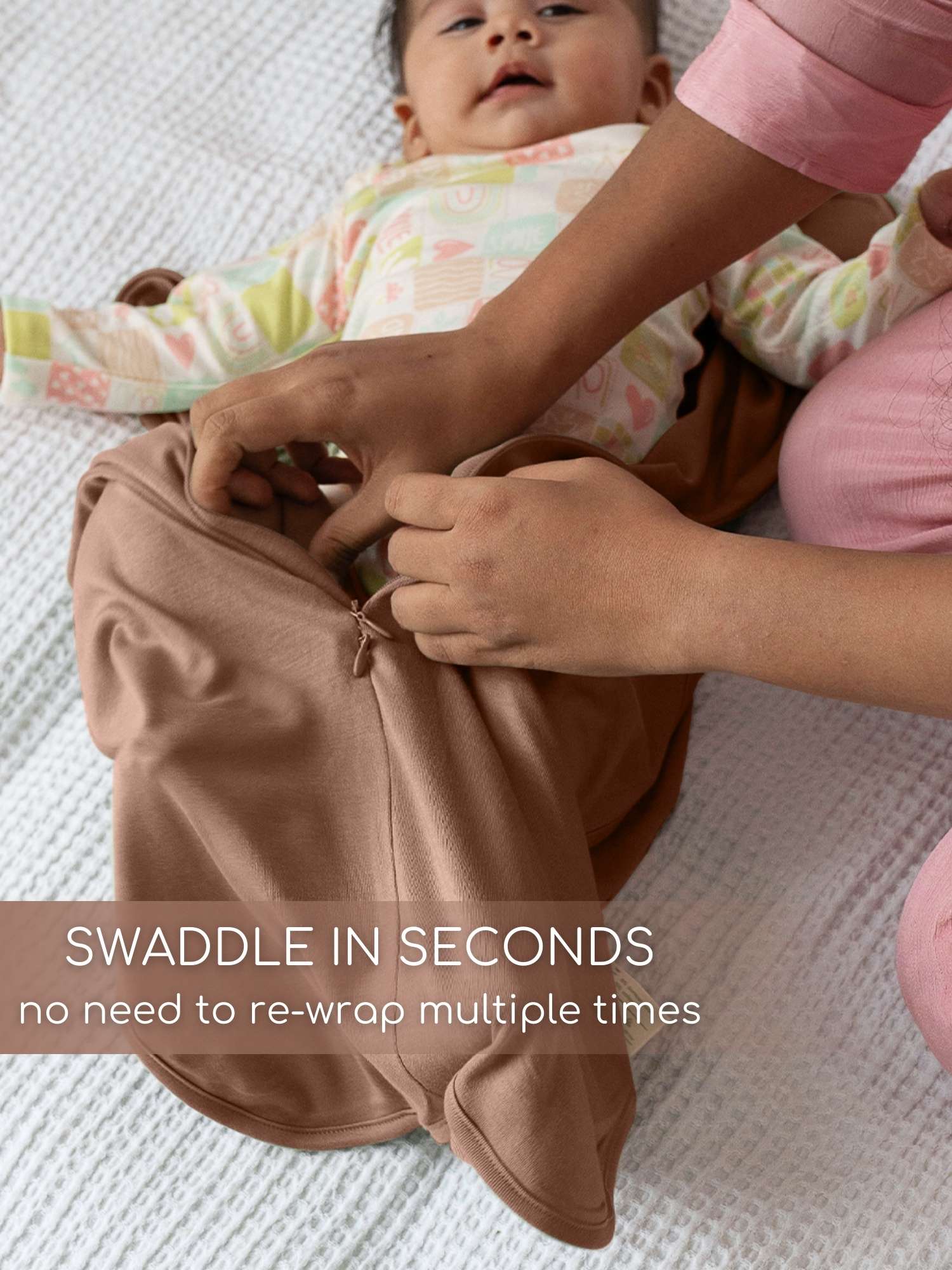 bamboo hands up swaddle pod for baby - solid colours