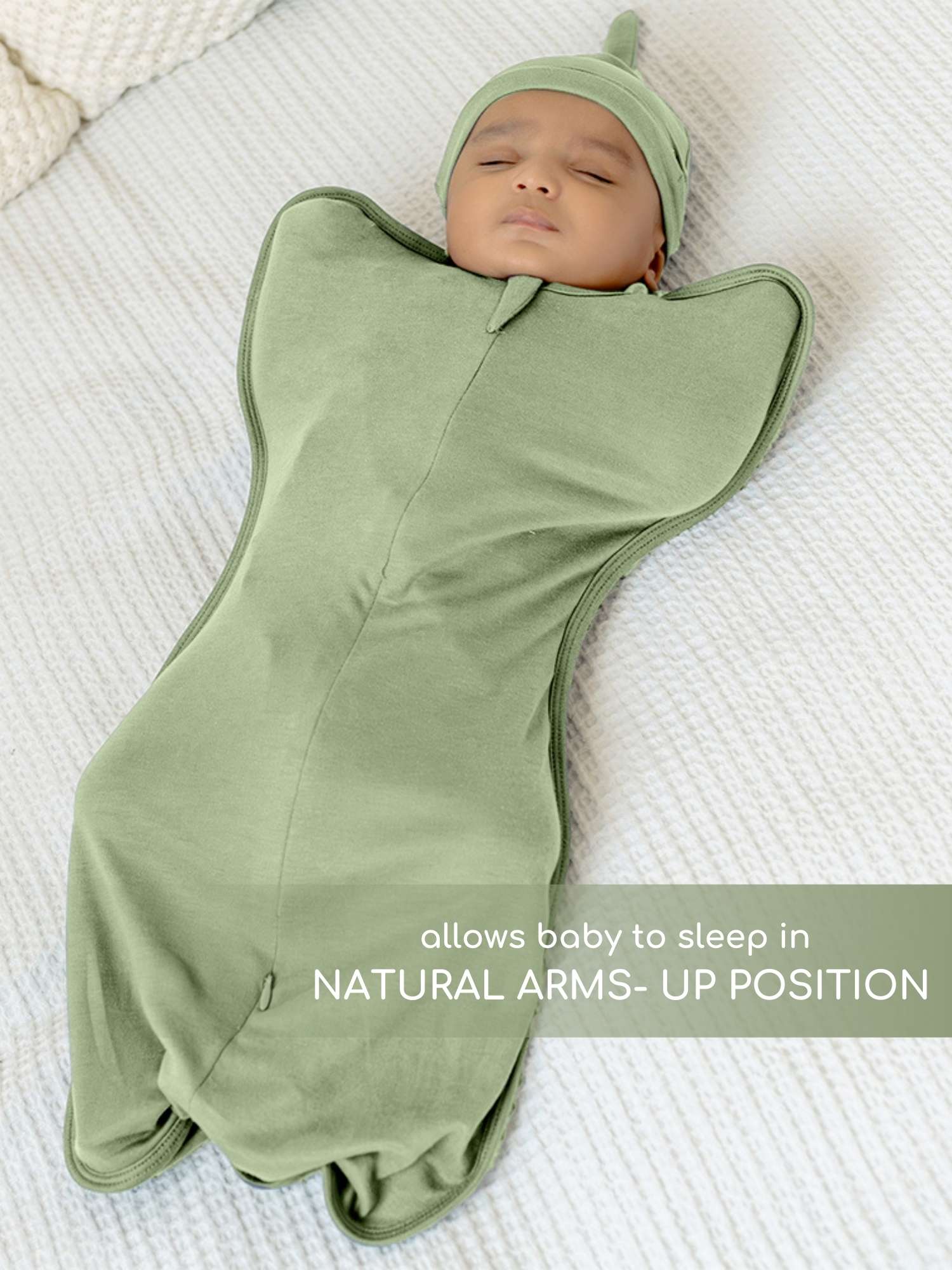 bamboo hands up swaddle pod for baby - solid colours