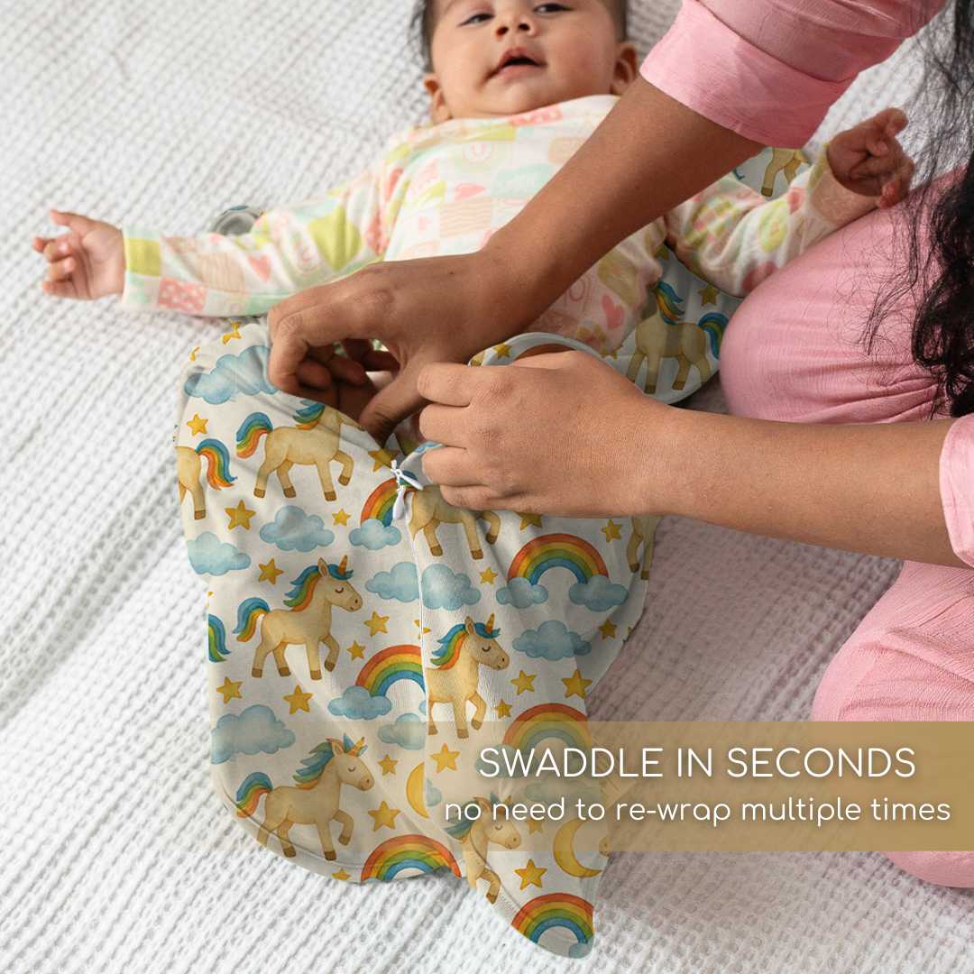 bamboo hands up swaddle pod for baby - prints