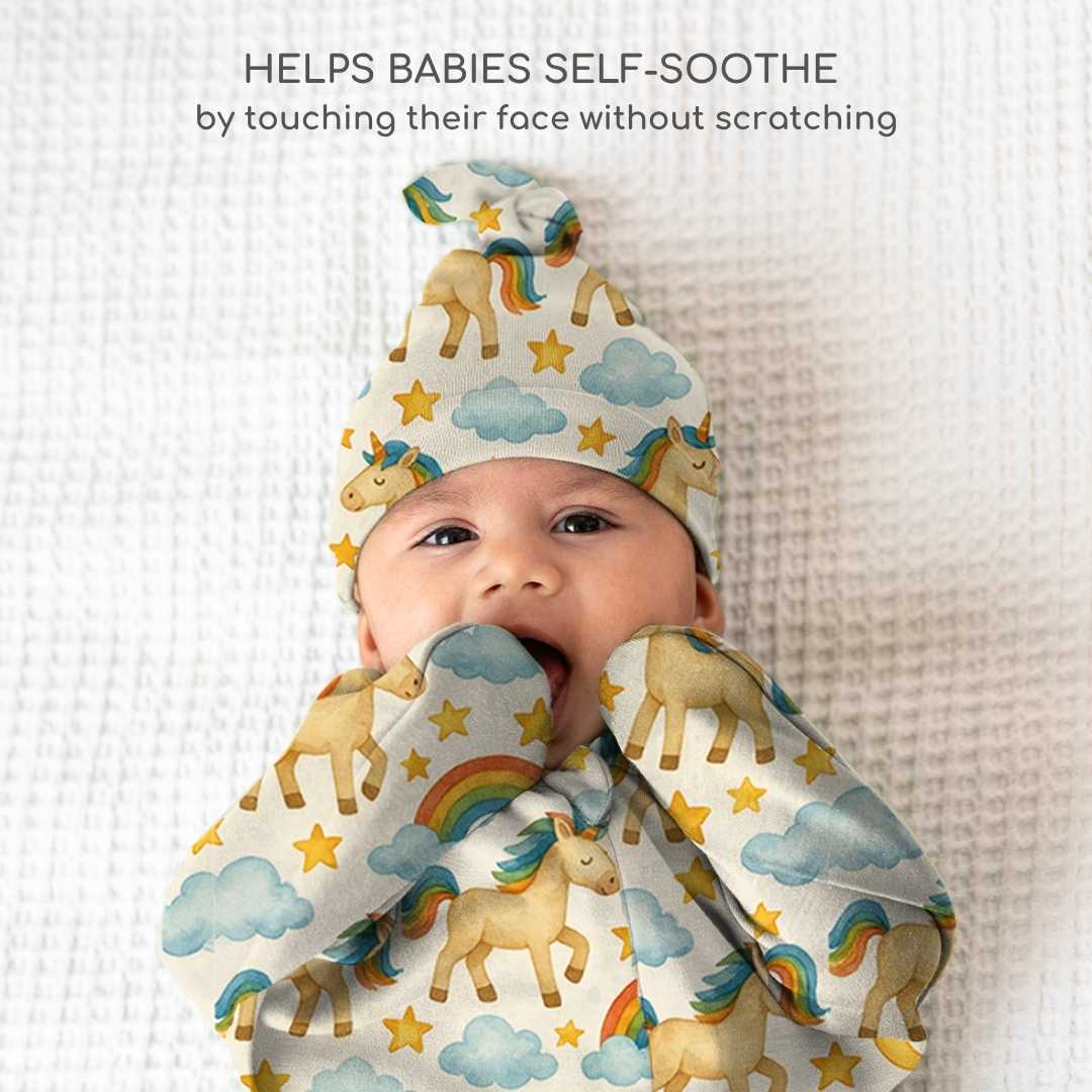 bamboo hands up swaddle pod for baby - prints
