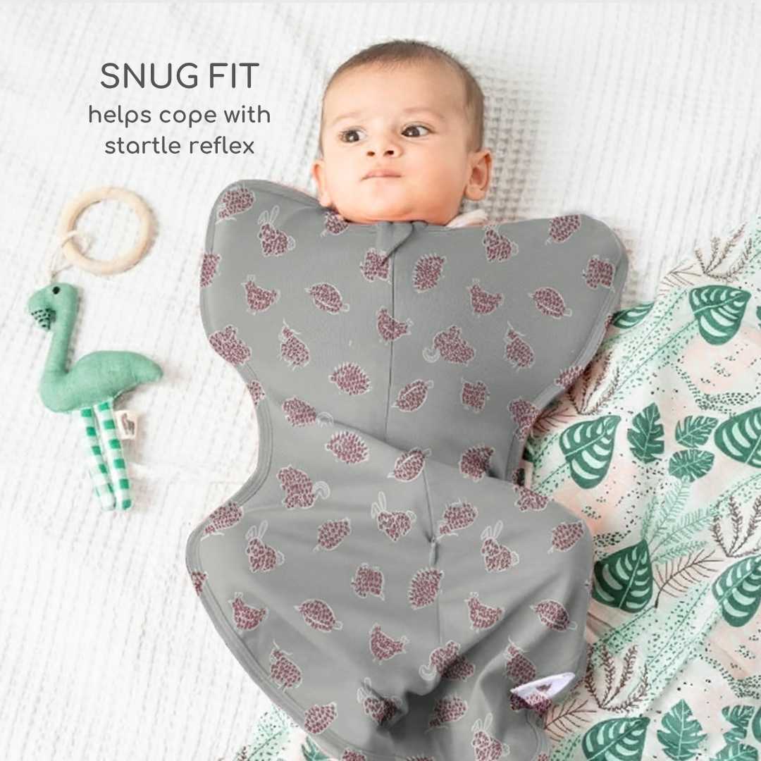 bamboo hands up swaddle pod for baby - prints