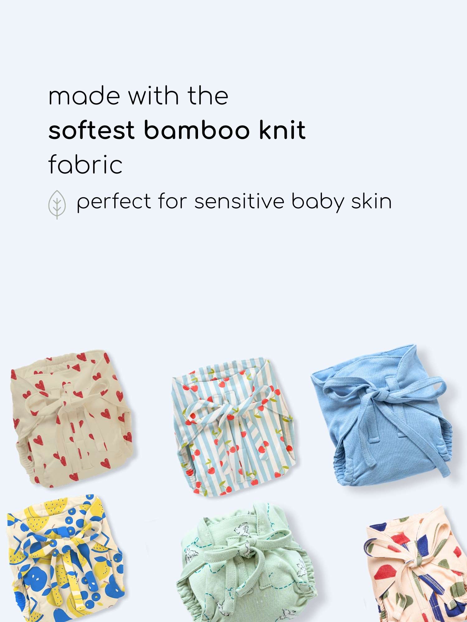 bamboo knit cloth nappy pack of 6