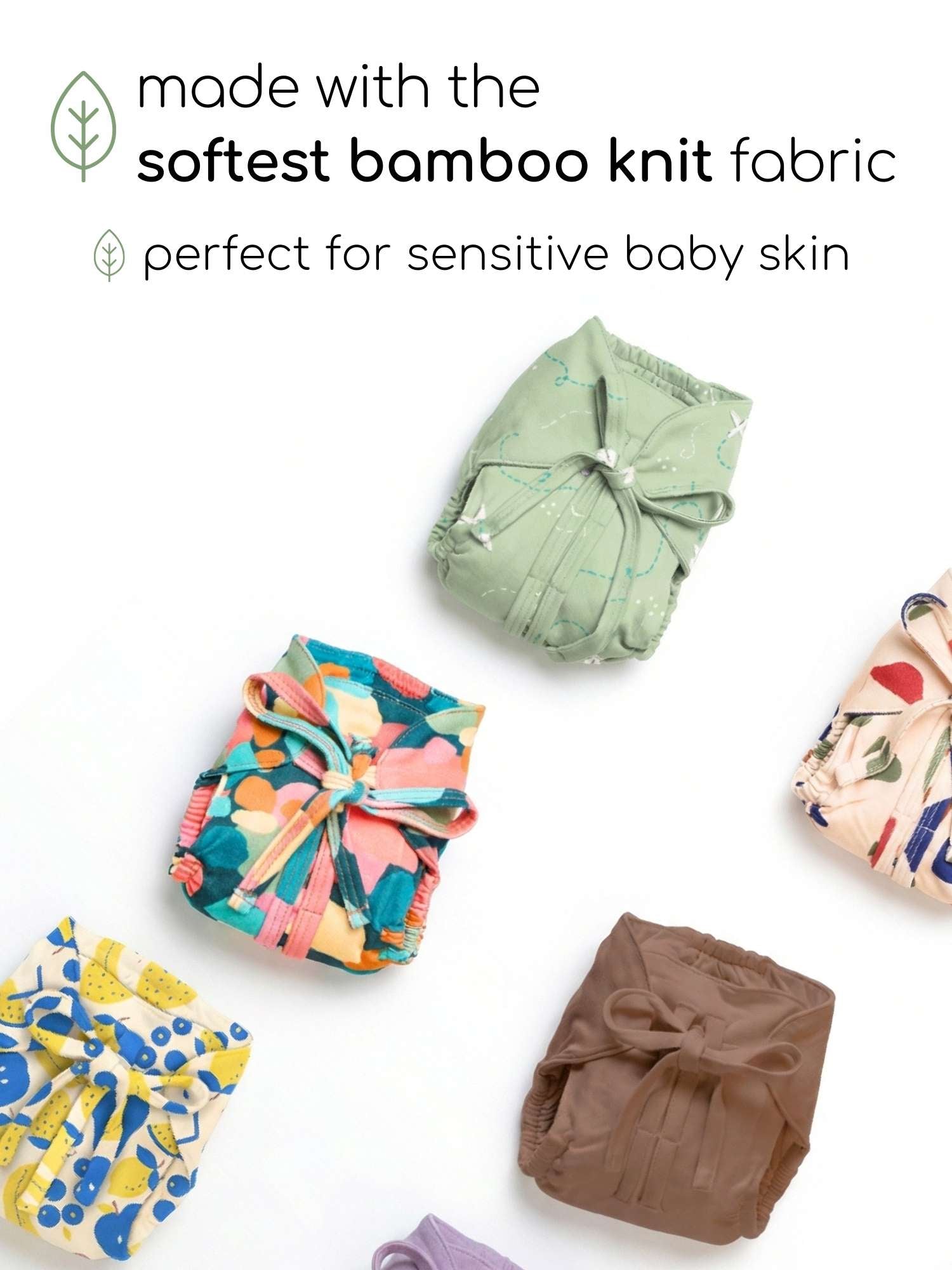 bamboo knit cloth nappy pack of 6