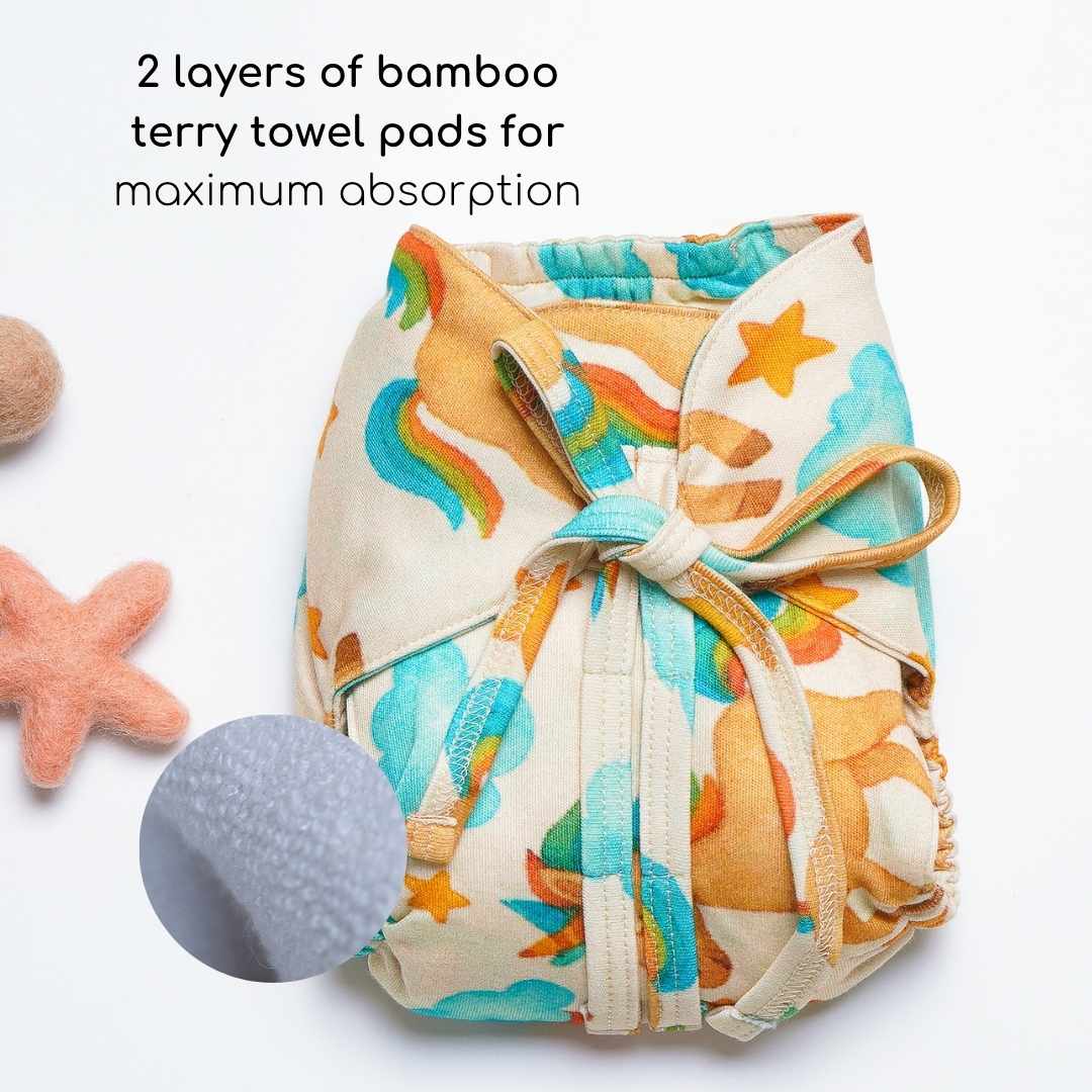 bamboo knit cloth nappy - prints
