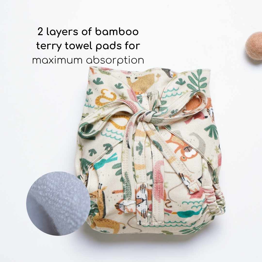 bamboo knit cloth nappy - prints