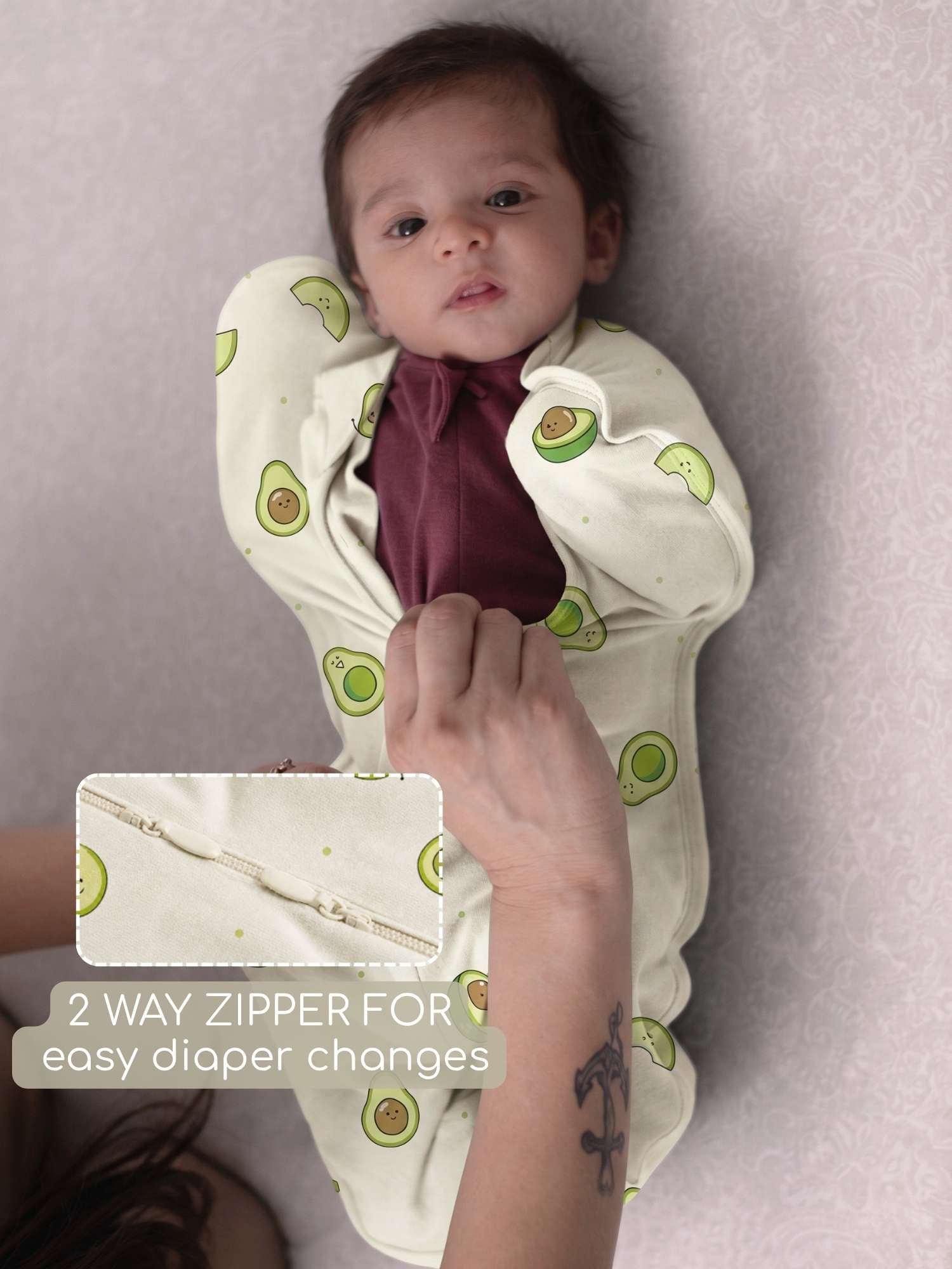 bamboo hands up swaddle pod for baby