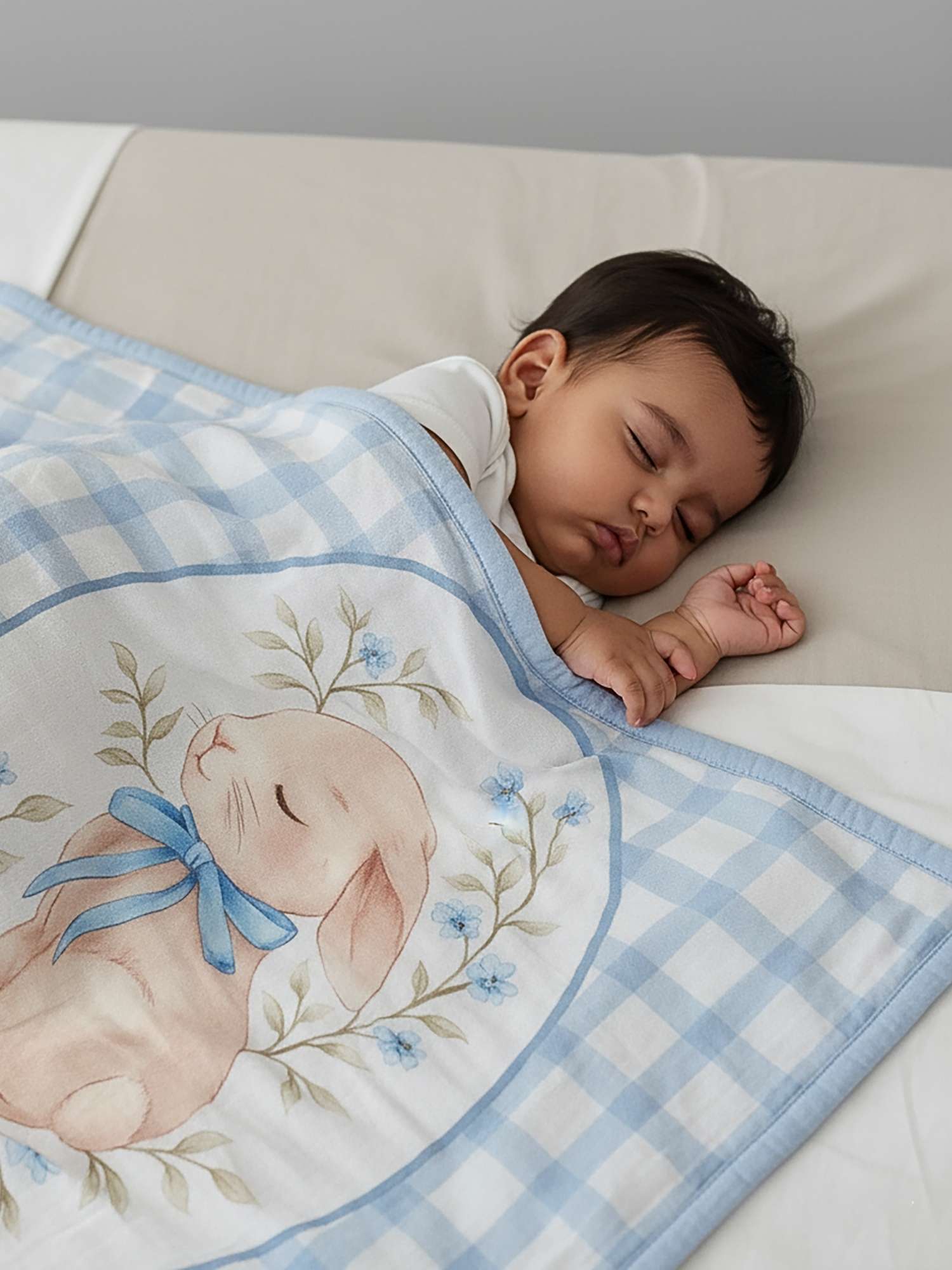 bamboo muslin baby blanket - placement print