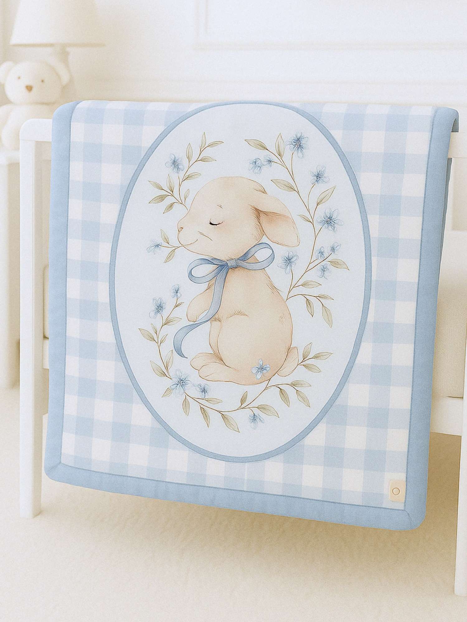 bamboo muslin baby blanket - placement print