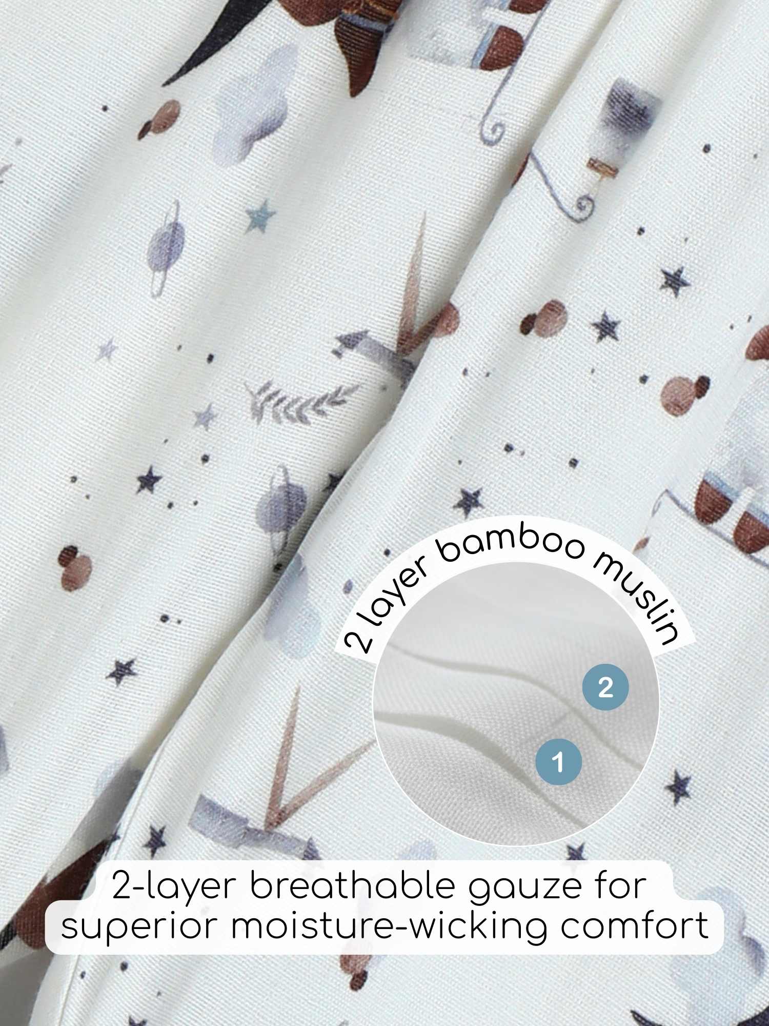 bamboo muslin nightsuit set