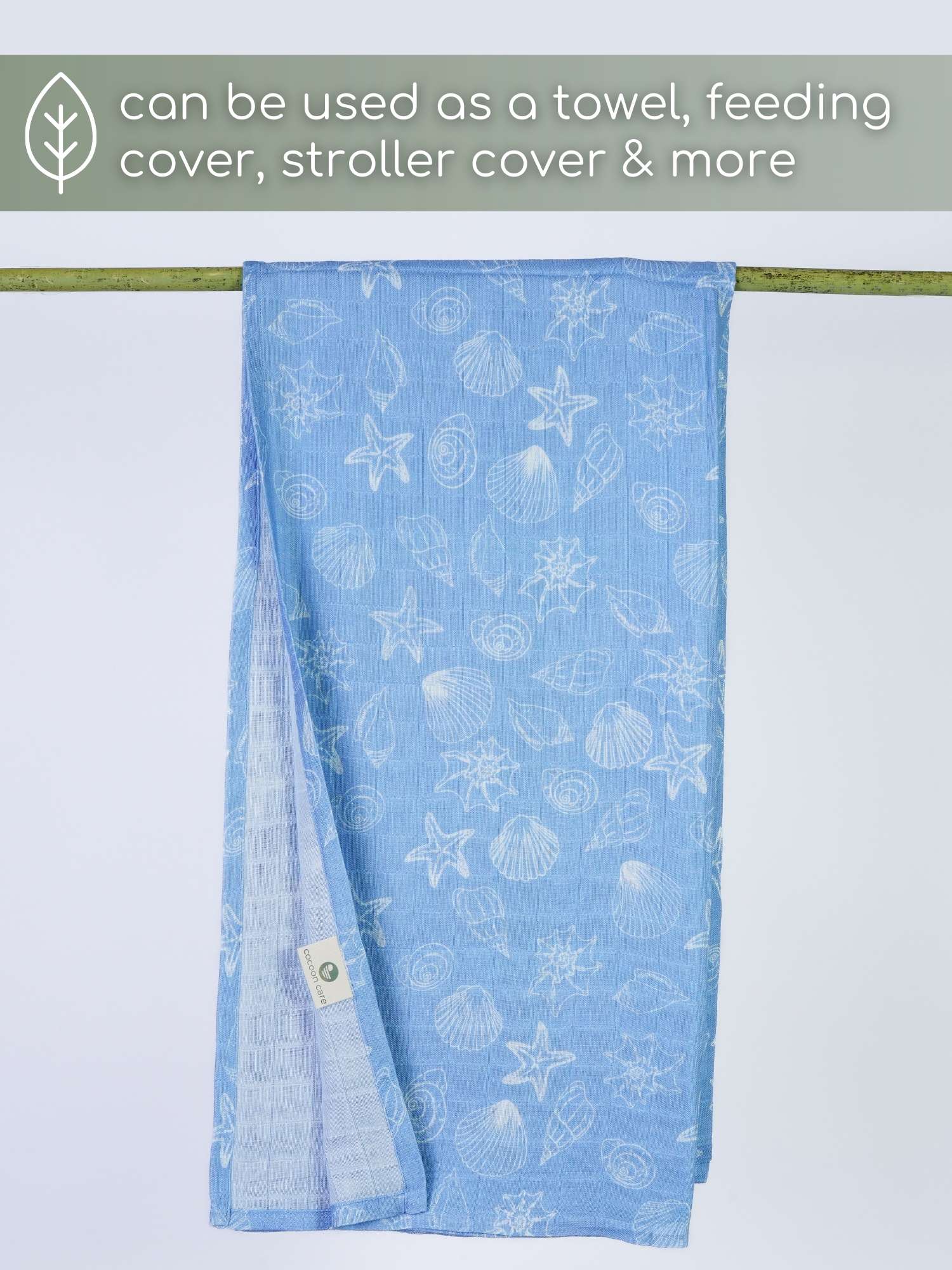 bamboo muslin swaddle - by the sea