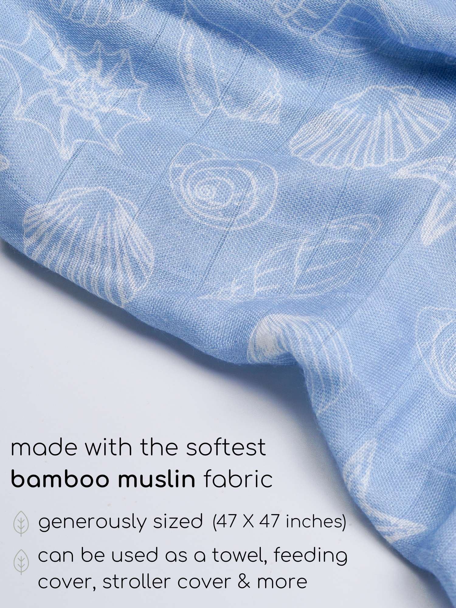 bamboo muslin swaddle - by the sea