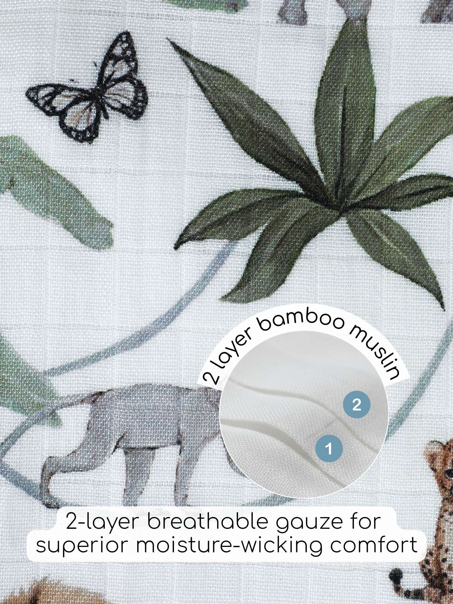 bamboo muslin swaddle - enchanted garden