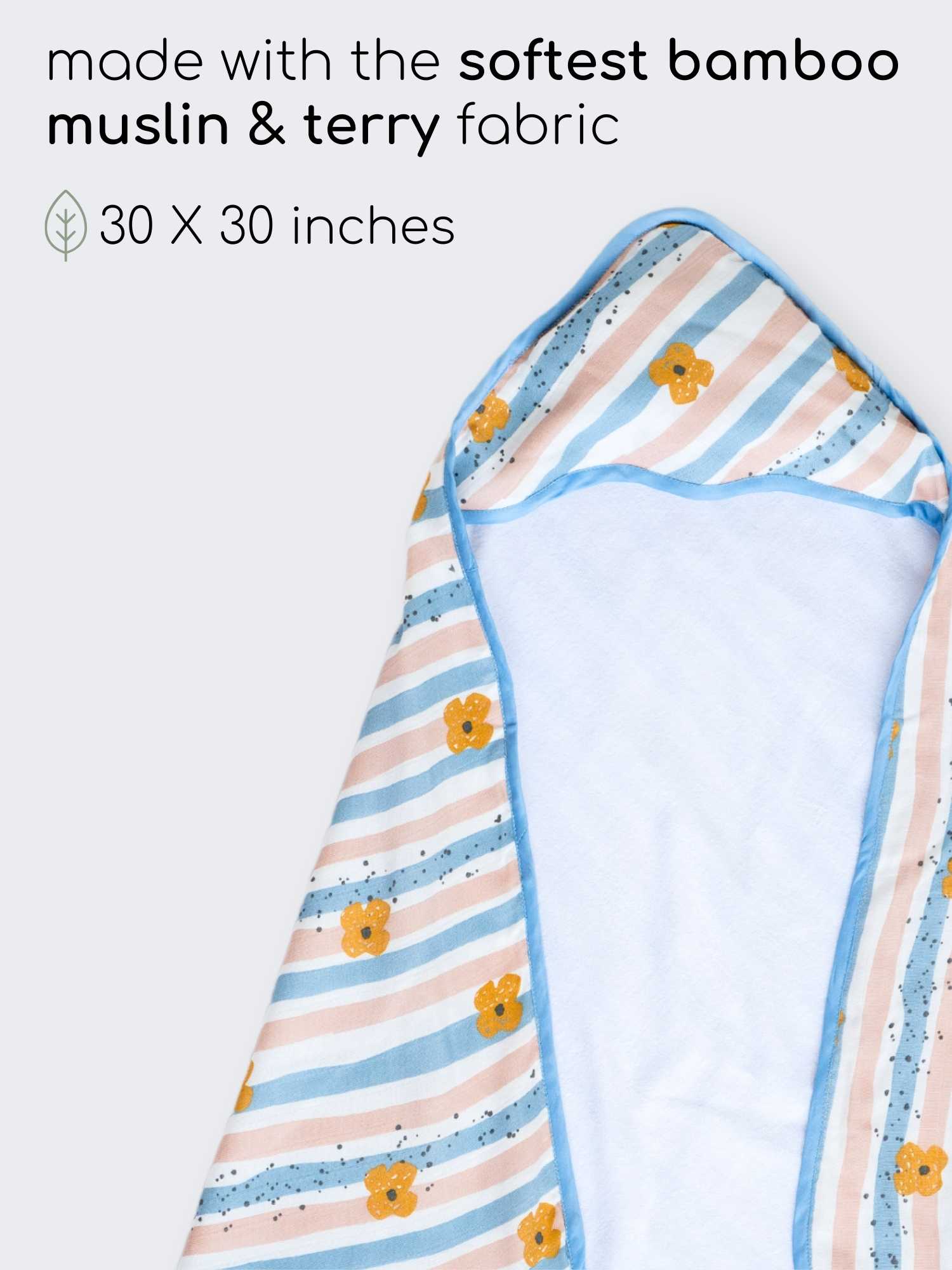 bamboo muslin + terry hooded towel - abstract world