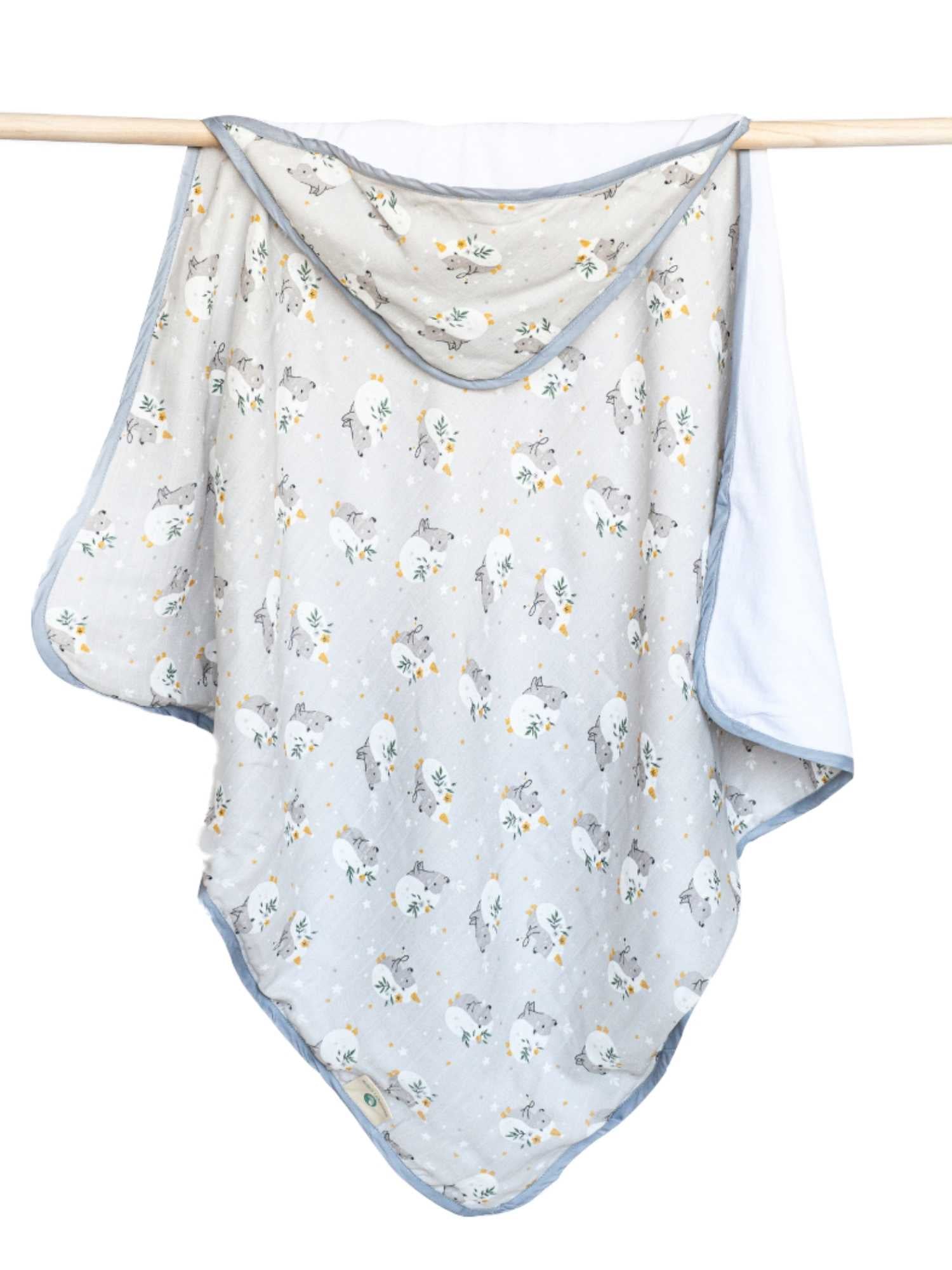 bamboo muslin + terry hooded towel - into the wild