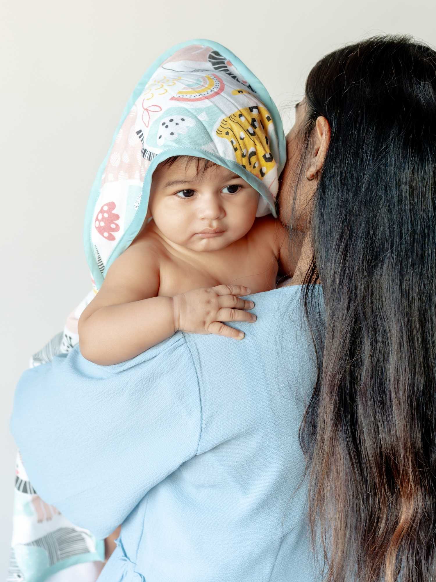 bamboo muslin + terry hooded towel - into the wild