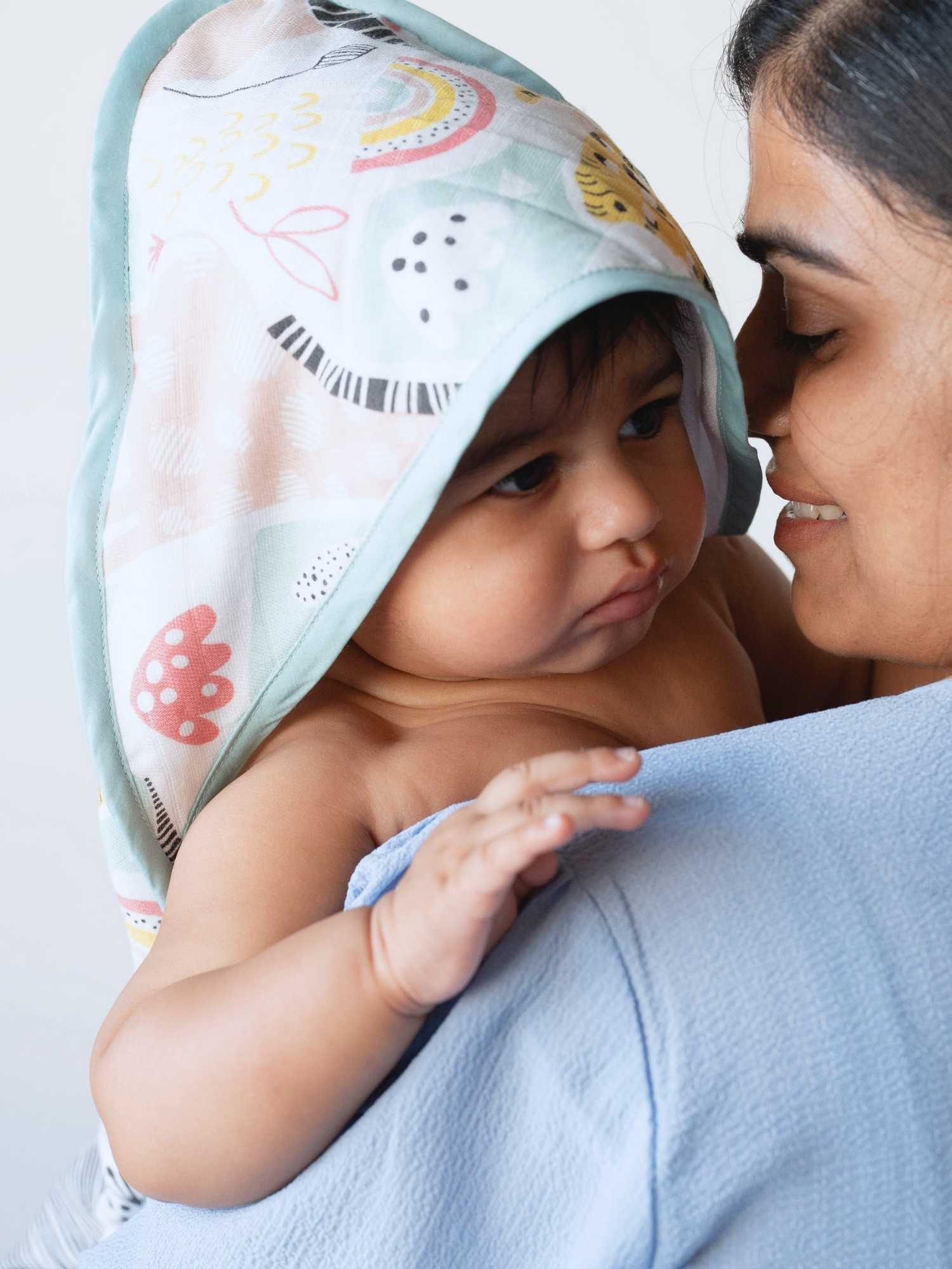 bamboo muslin + terry hooded towel - into the wild