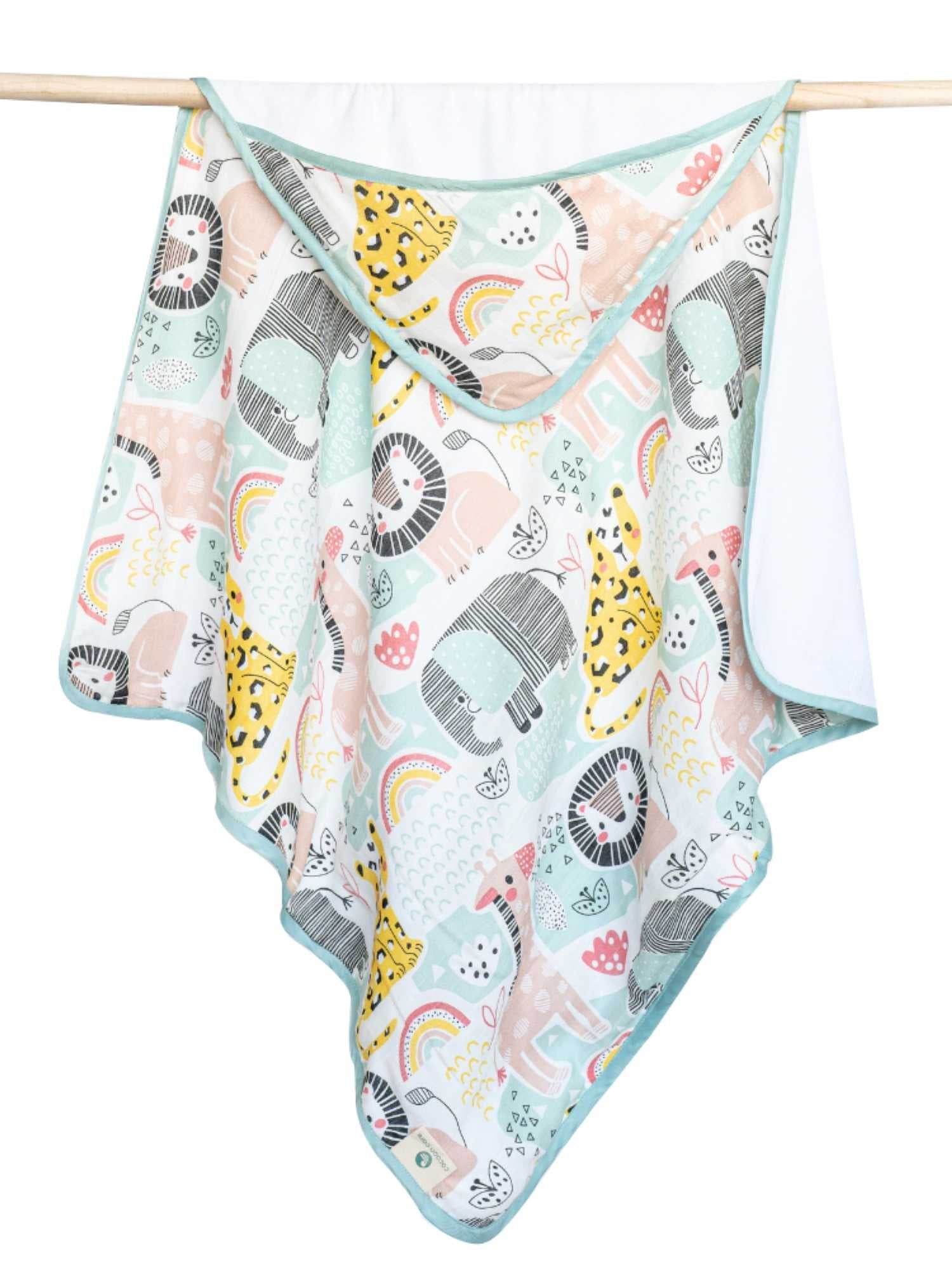 bamboo muslin + terry hooded towel - into the wild