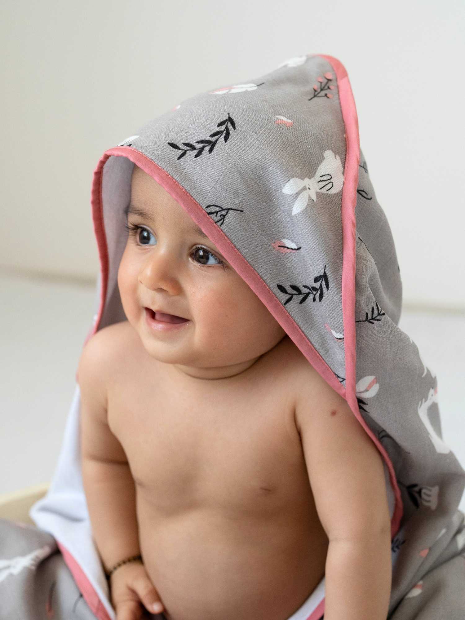 bamboo muslin + terry hooded towel - into the wild