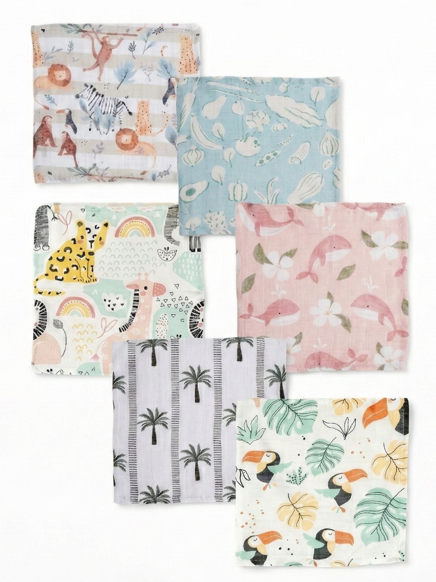 bamboo muslin wash cloth pack of 6