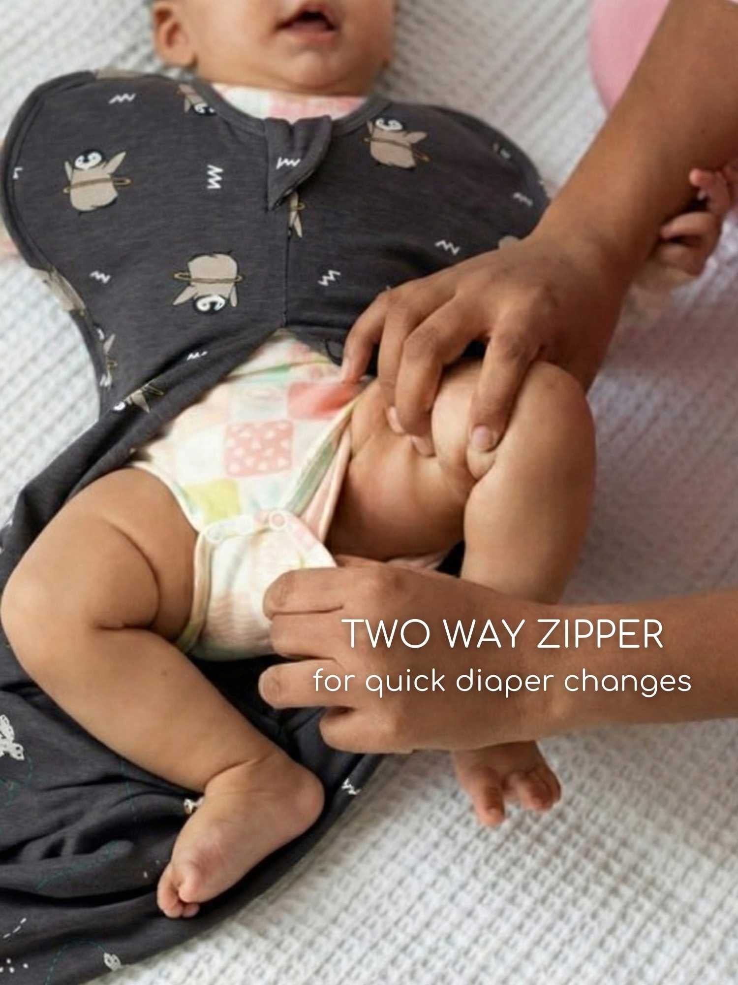 bamboo hands up swaddle pod for baby - prints