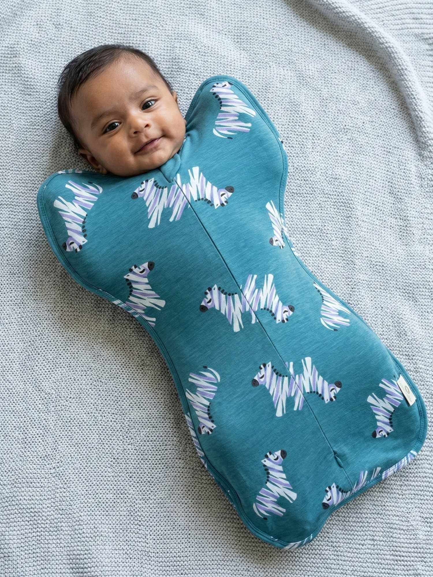 bamboo hands up swaddle pod for baby - prints