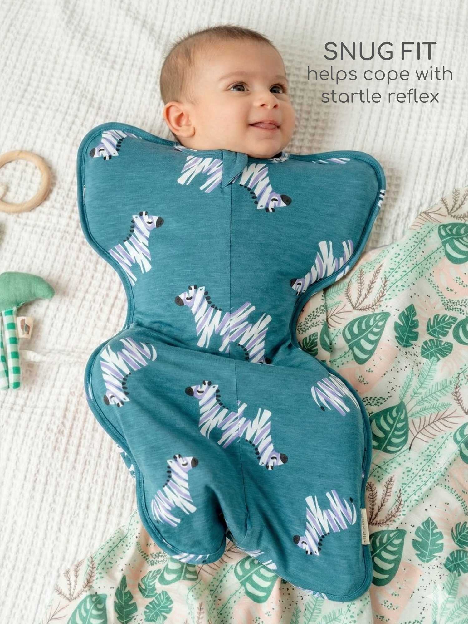 bamboo hands up swaddle pod for baby - prints