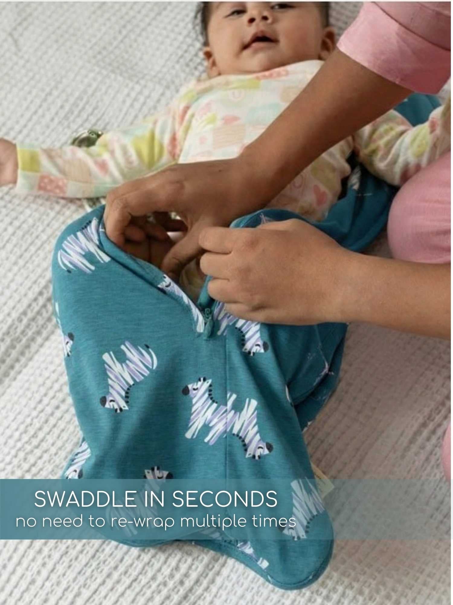bamboo hands up swaddle pod for baby - prints