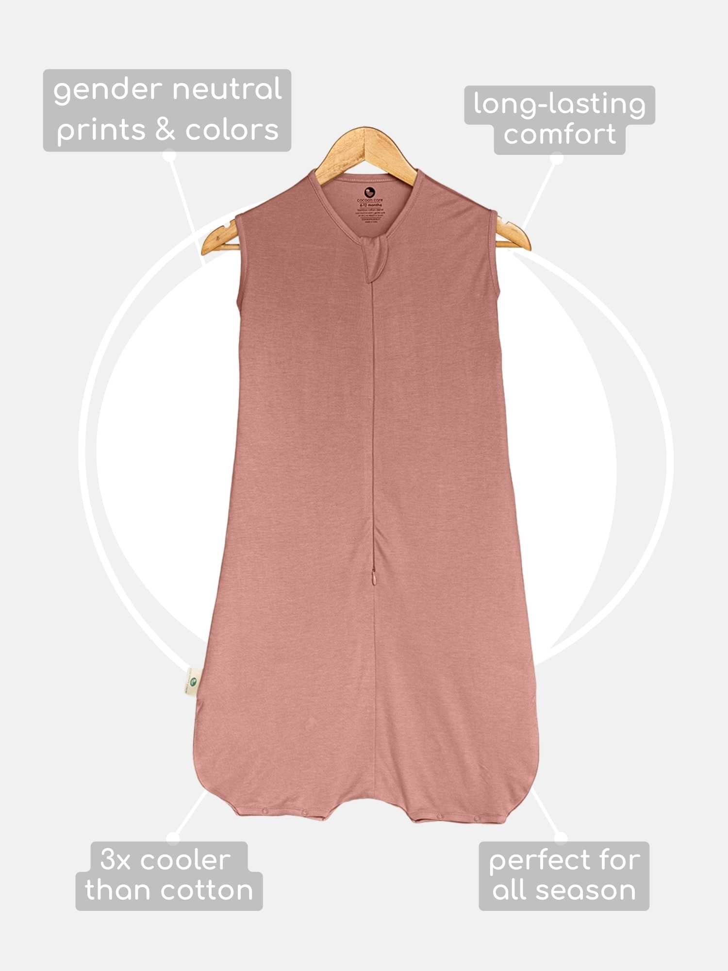 bamboo sleeping bag with foot opening - solid colours