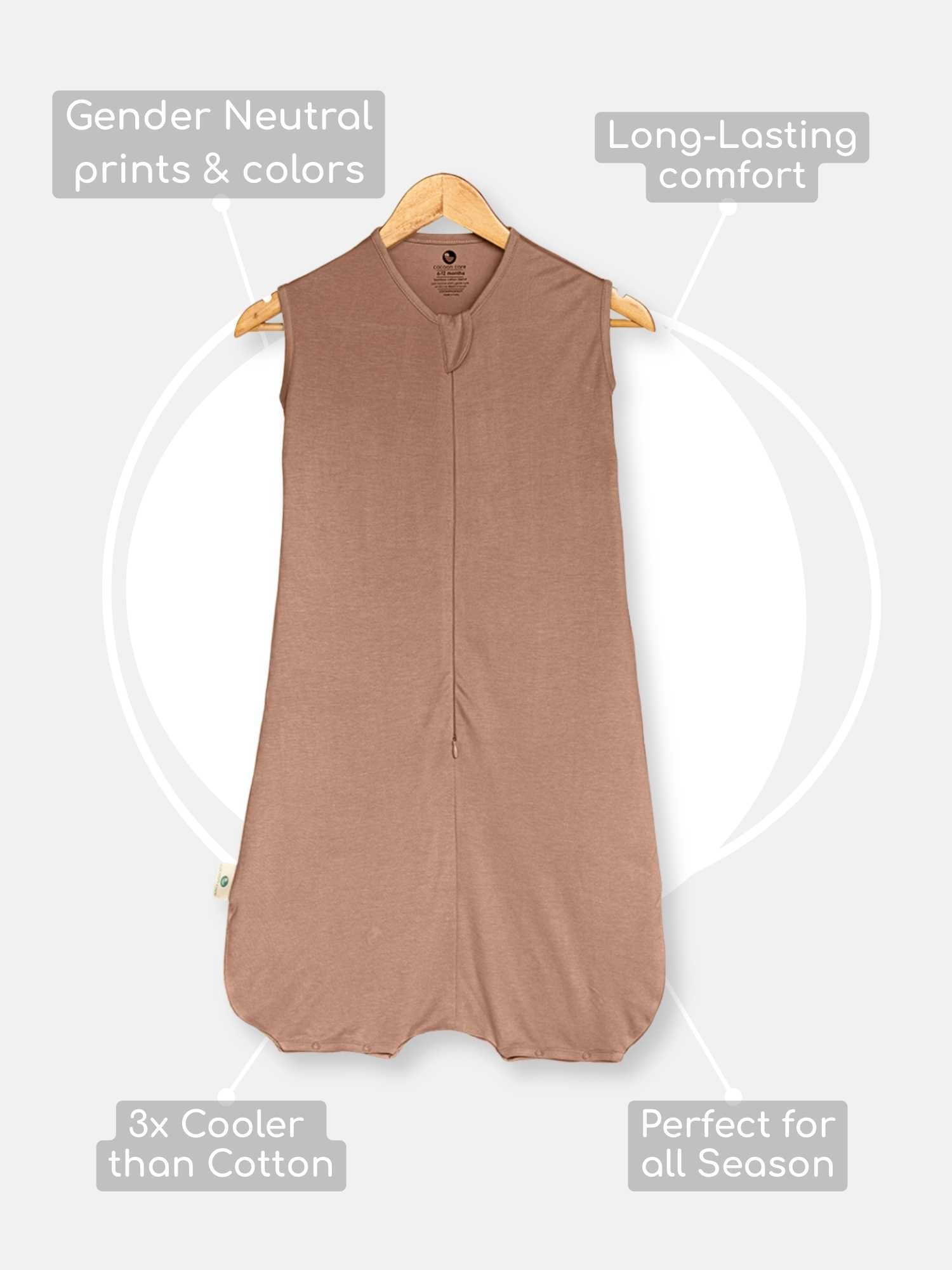 bamboo sleeping bag with foot opening - solid colours