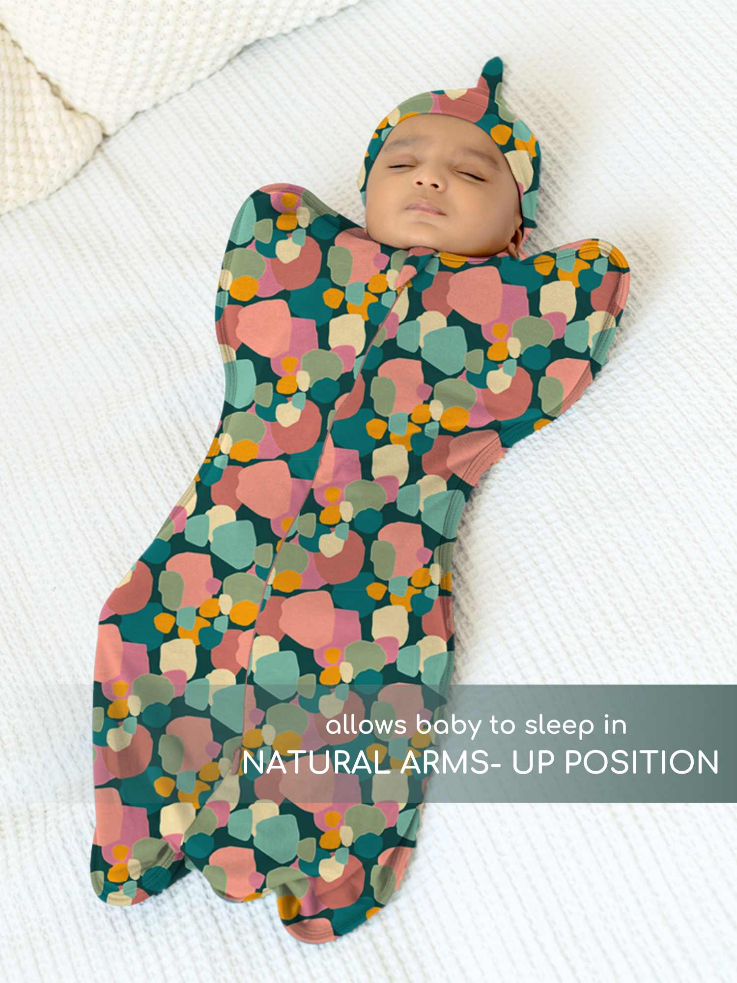 bamboo hands up swaddle pod for baby - prints