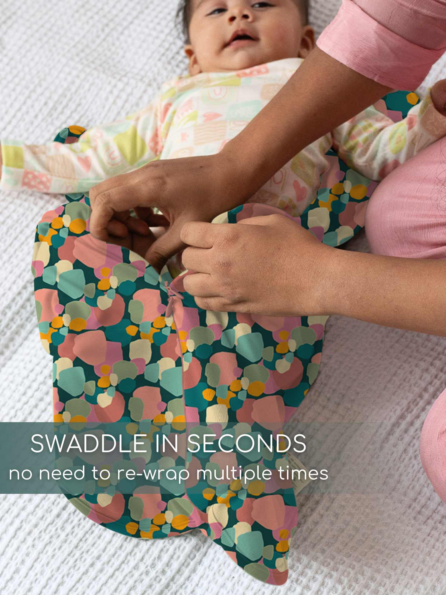 bamboo hands up swaddle pod for baby - prints