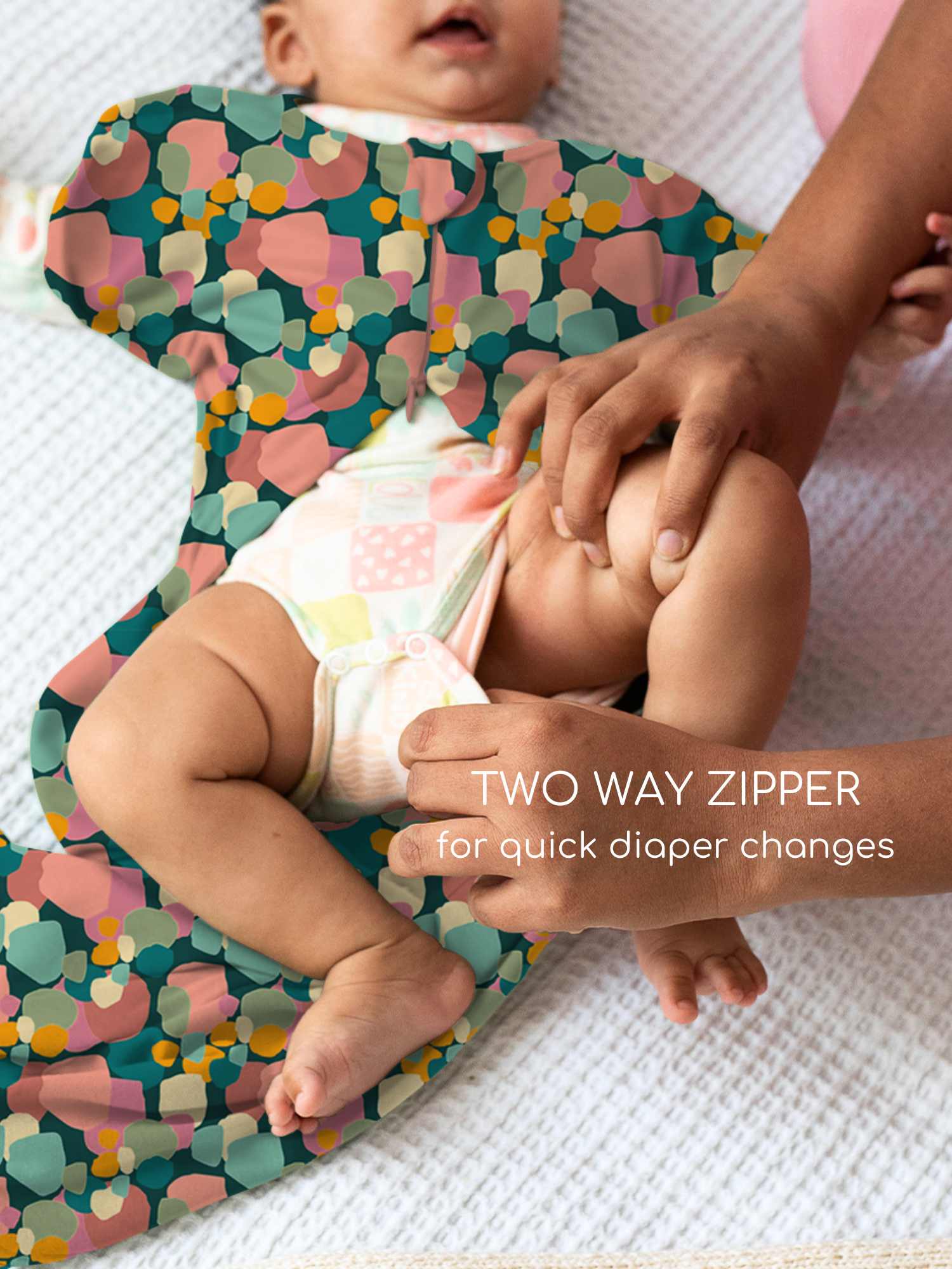 bamboo hands up swaddle pod for baby - prints