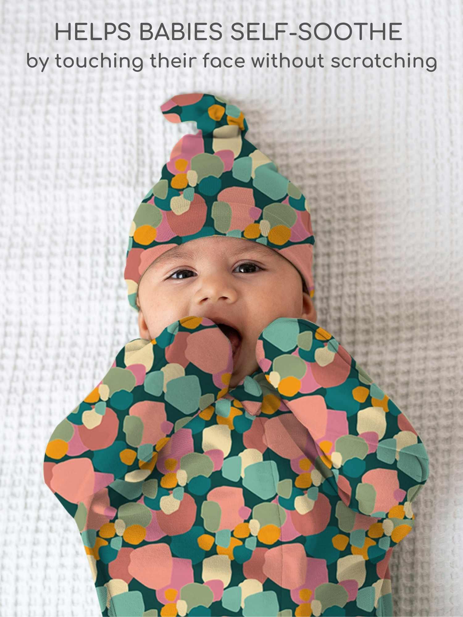 bamboo hands up swaddle pod for baby - prints