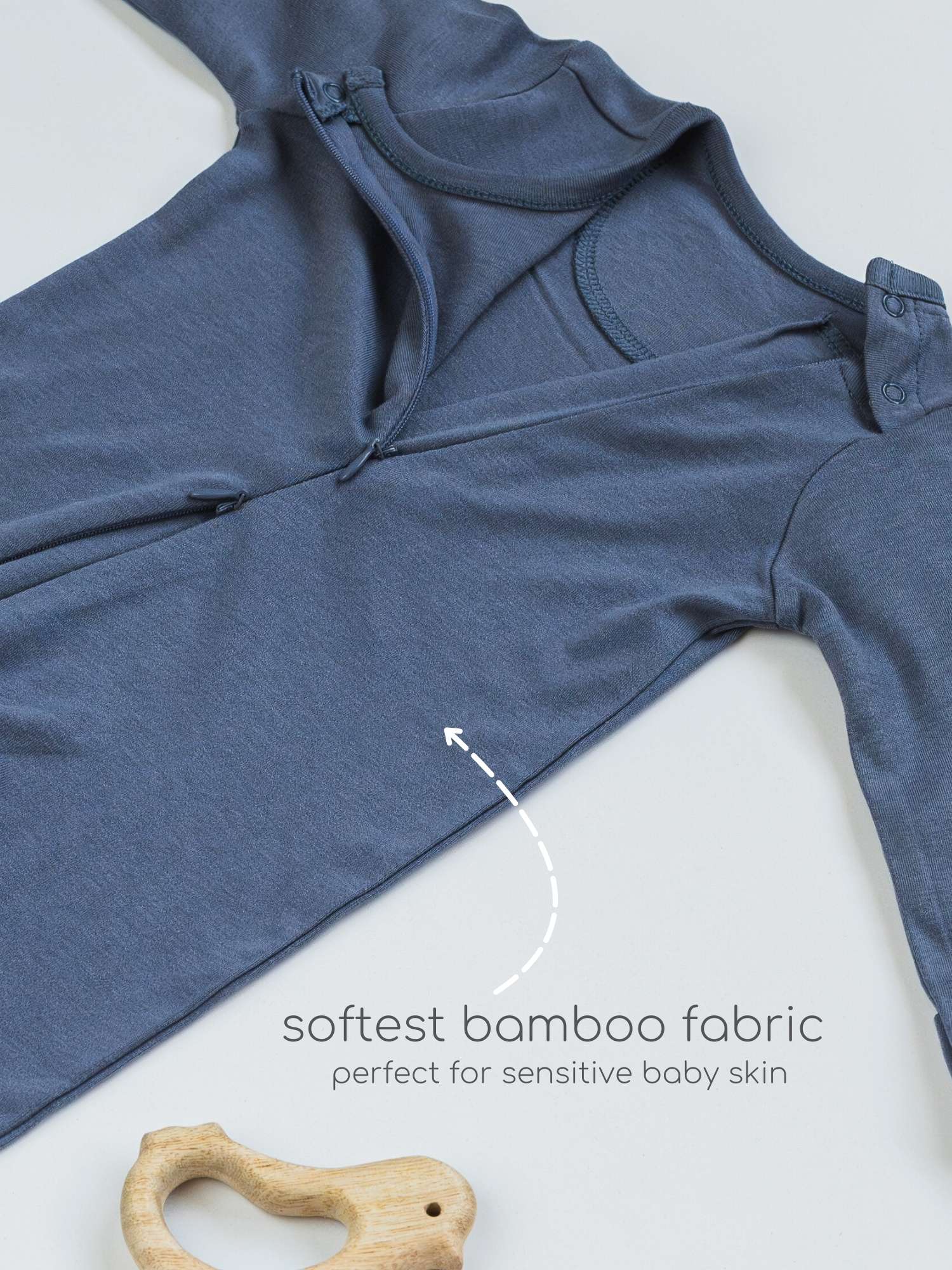 bamboo sleepsuit with reversible mittens & footie