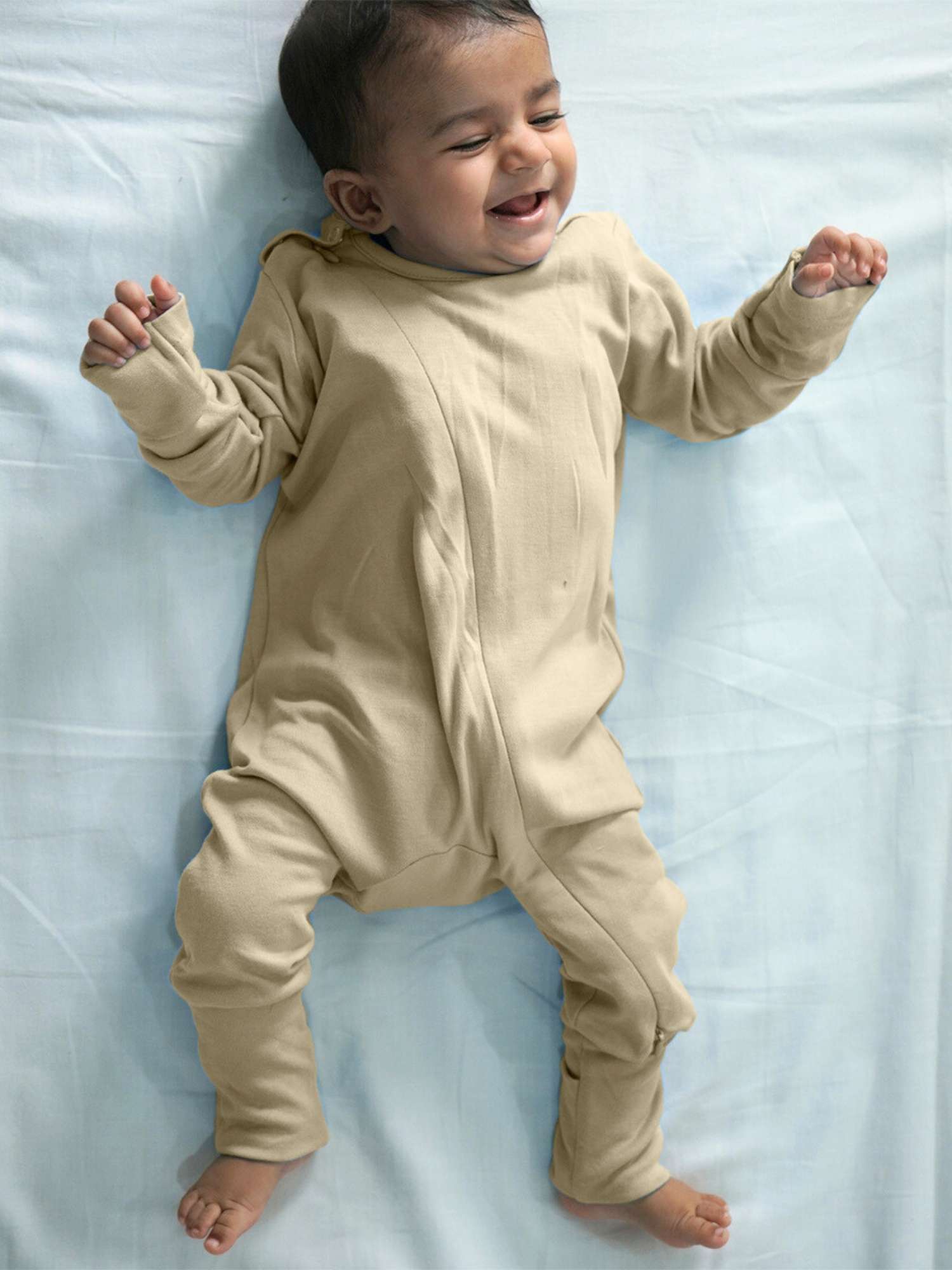bamboo sleepsuit with reversible mittens & footie