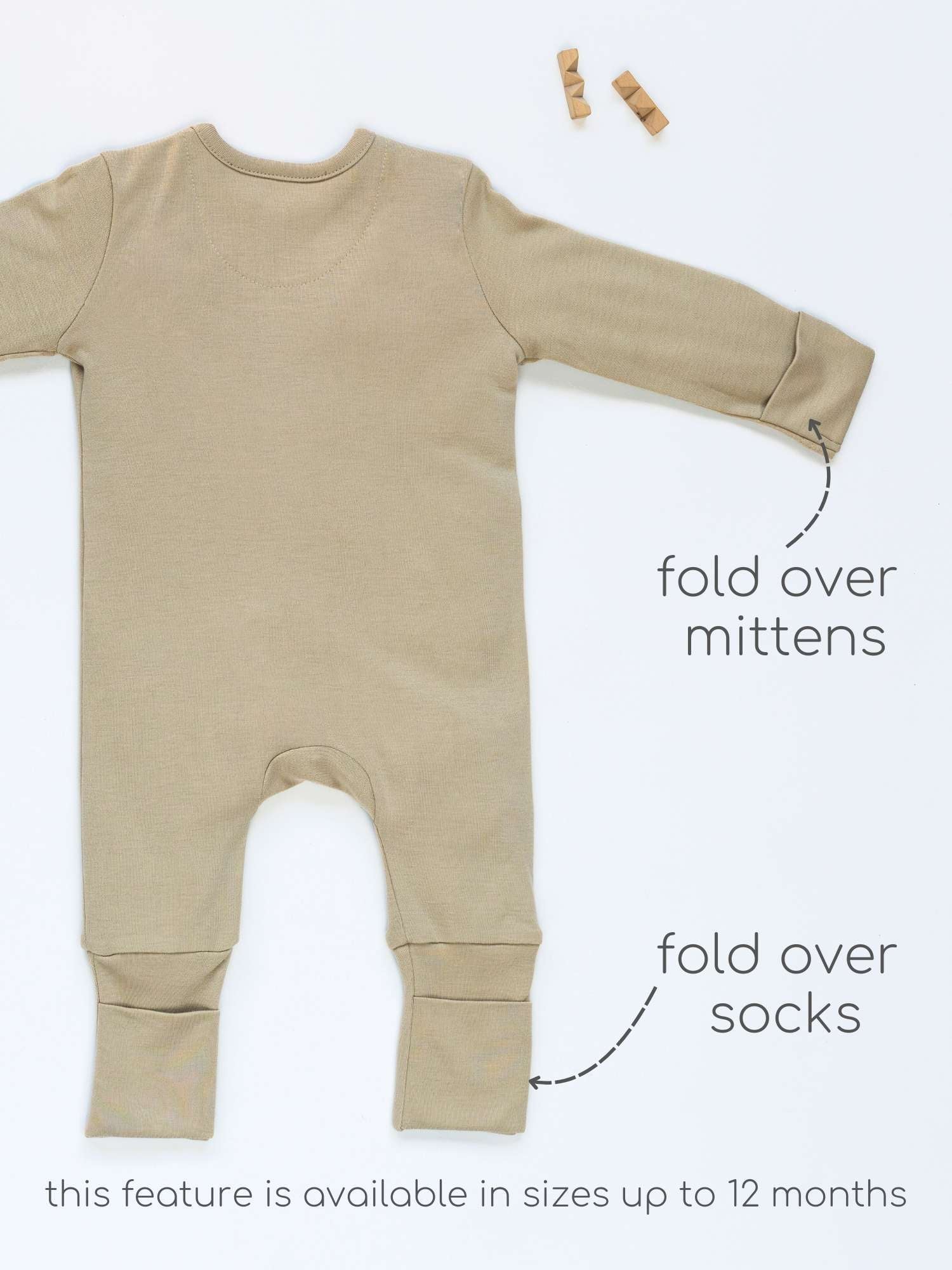 bamboo sleepsuit with reversible mittens & footie