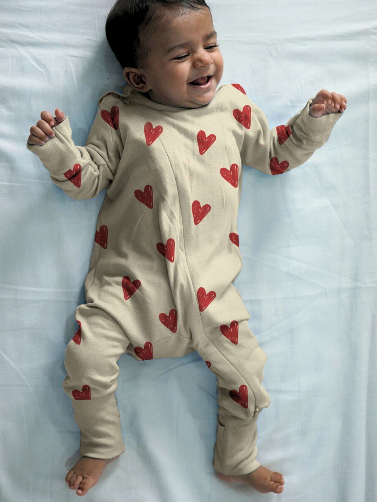 bamboo sleepsuit with reversible mittens & footie