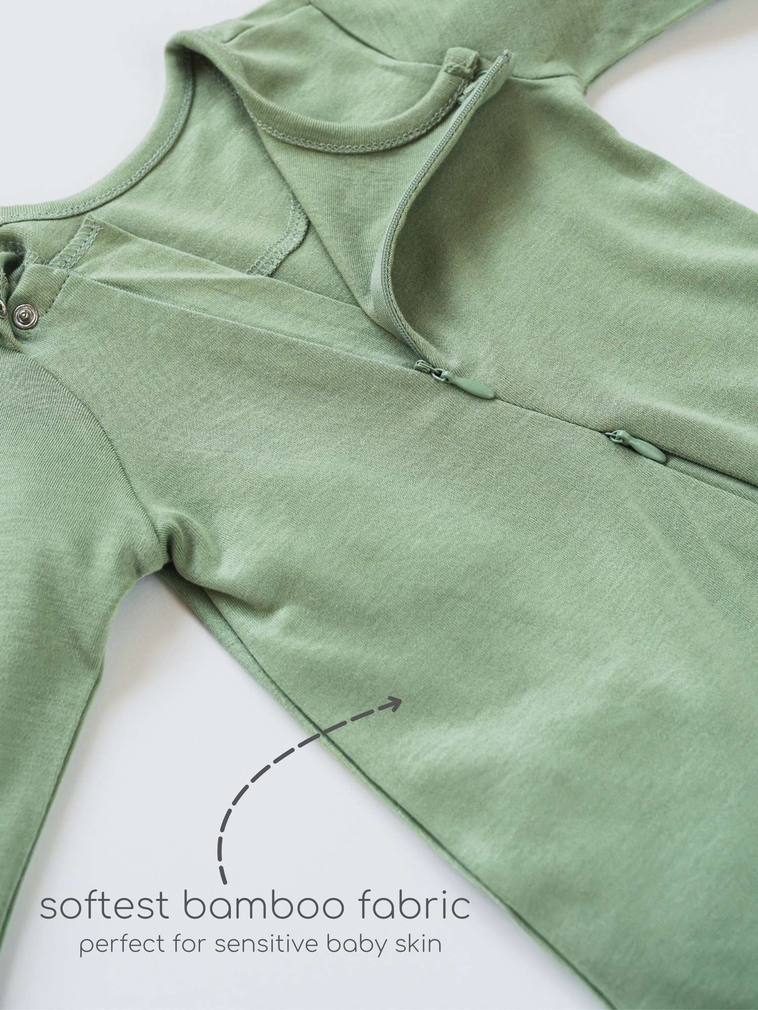 bamboo sleepsuit with reversible mittens & footie