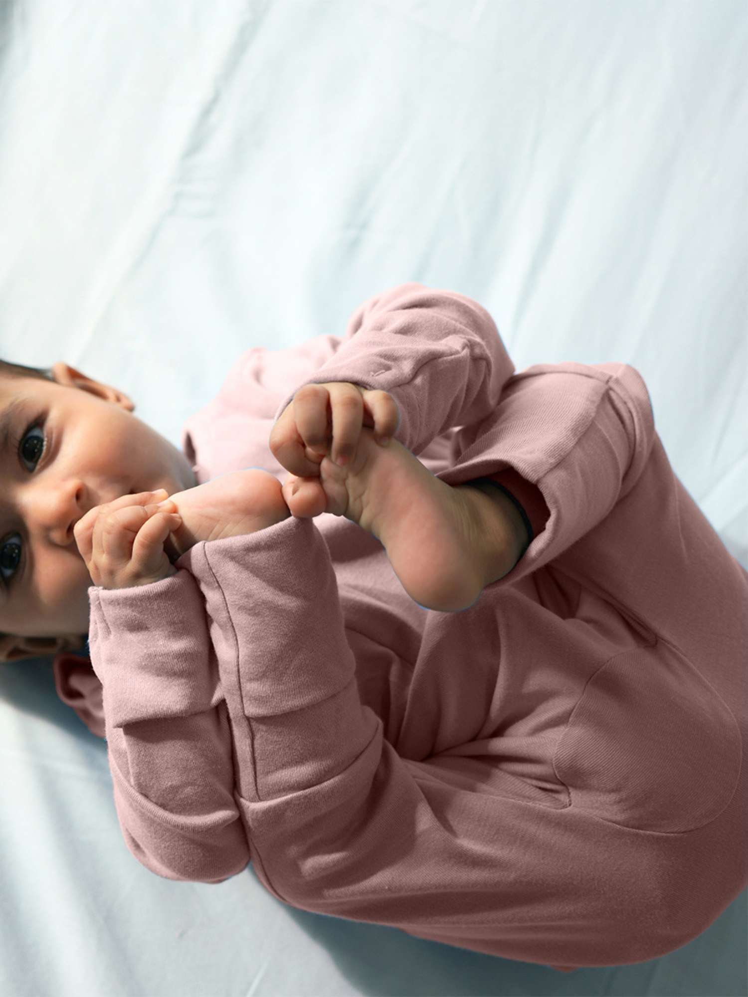 bamboo sleepsuit with reversible mittens & footie