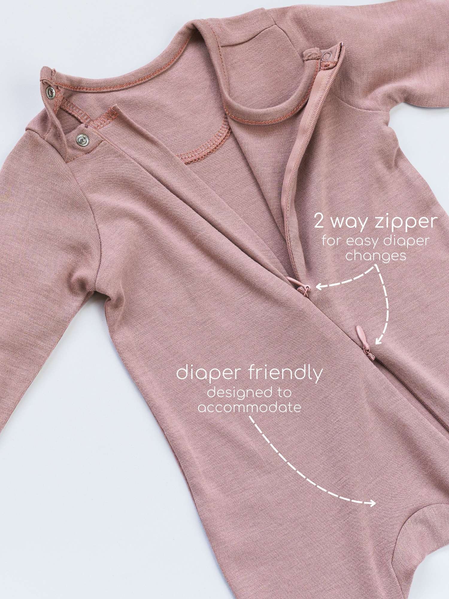 bamboo sleepsuit with reversible mittens & footie