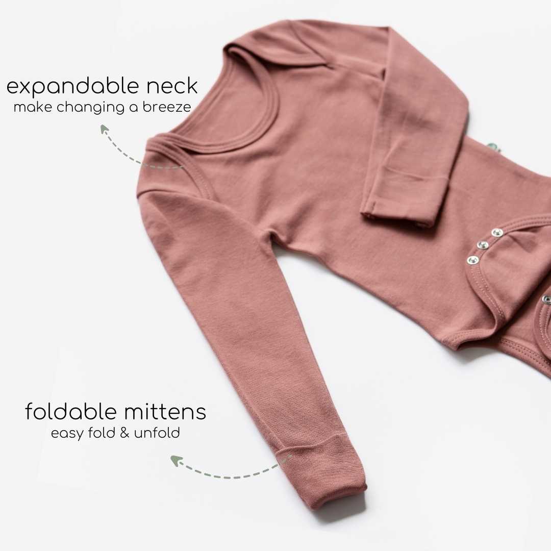 long sleeve bamboo bodysuit onesie for baby