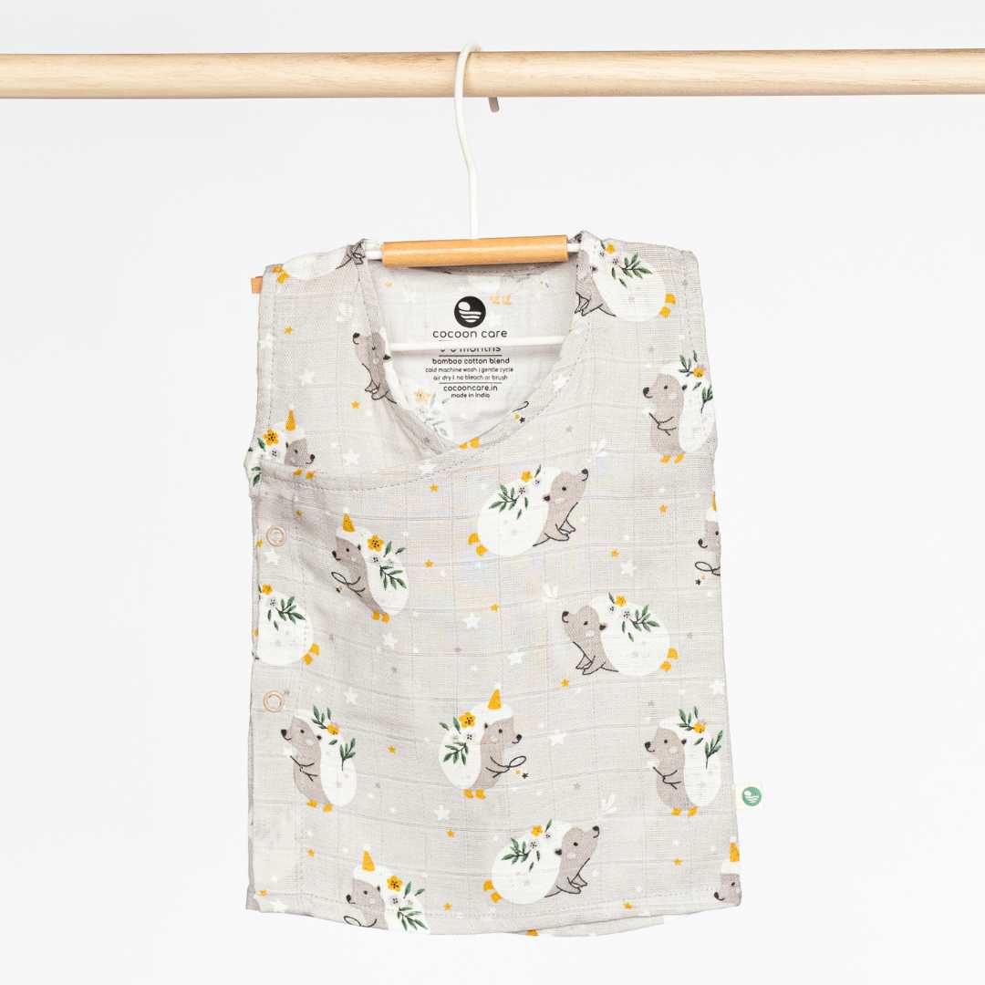bamboo muslin kimono vest