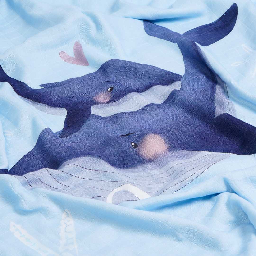 bamboo muslin baby blanket - placement print